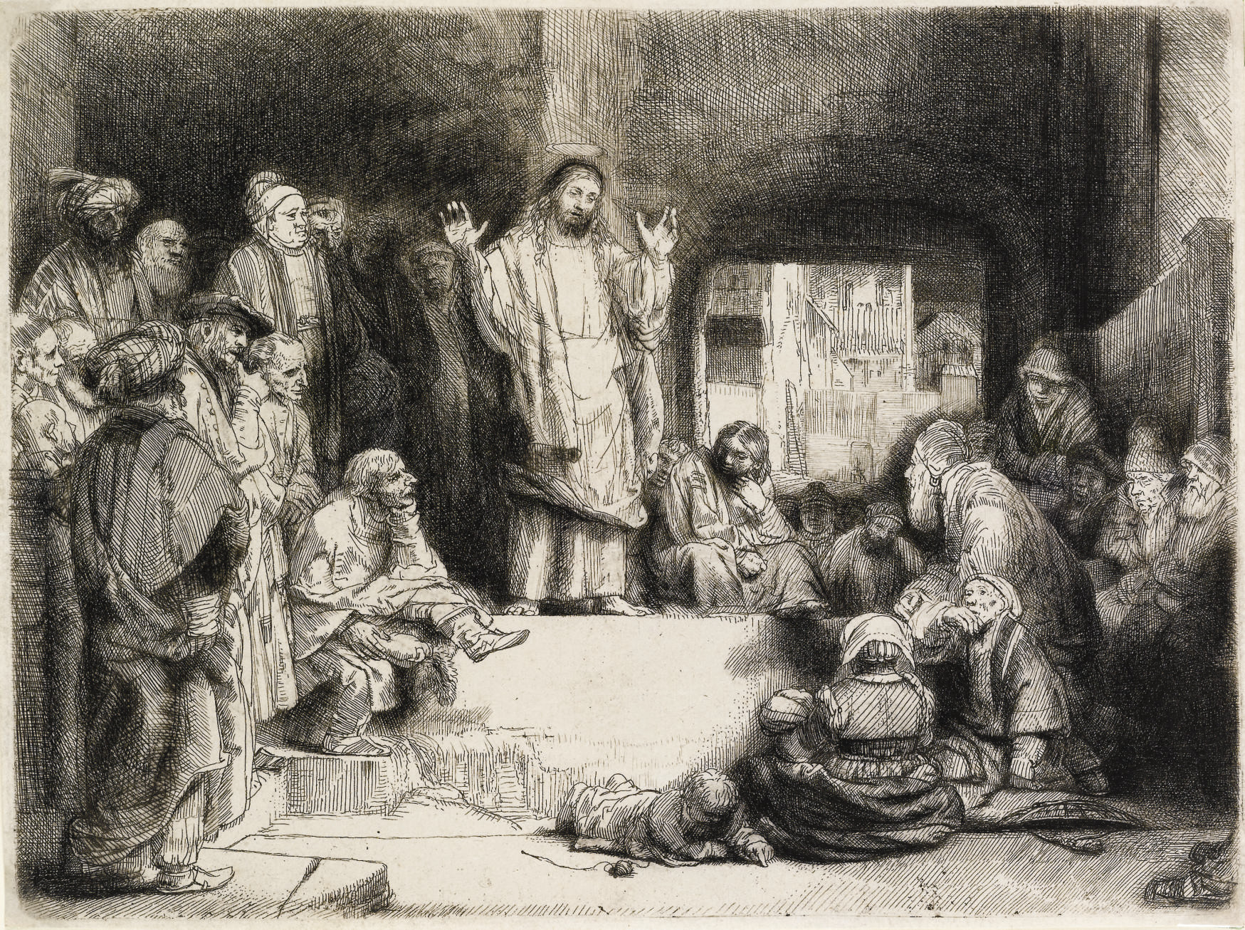Christ preaching: 'La Petite Tombe' (B., Holl. 67; H. 256) 
