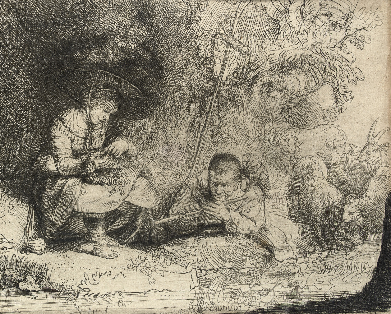 The Flute Player (B., Holl. 188; H. 200) 
