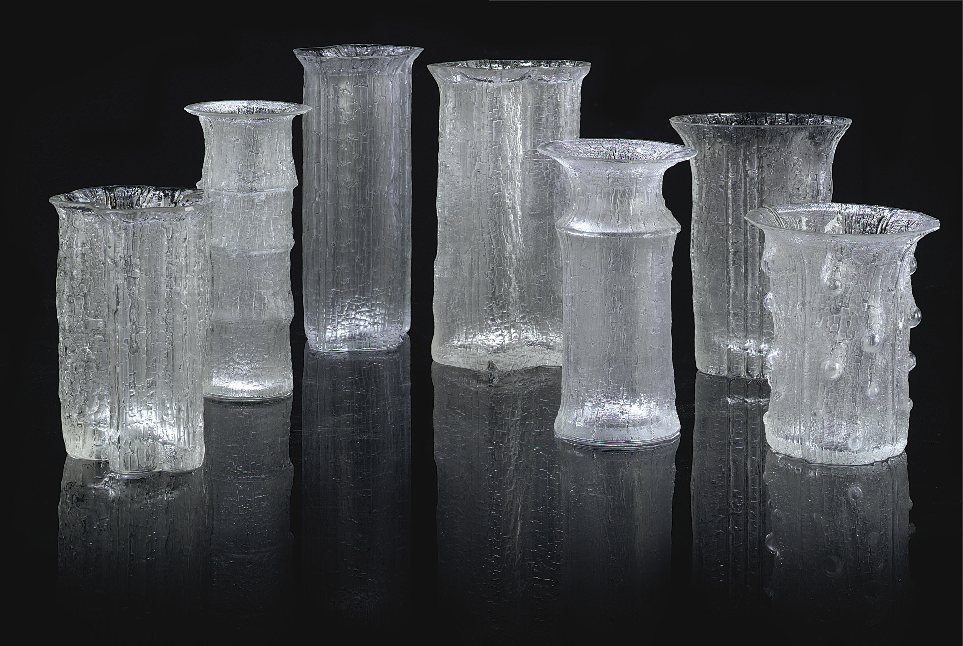 Timo Sarpaneva (Finnish, 19262006) , GROUP OF SEVEN FINLANDIA VASES