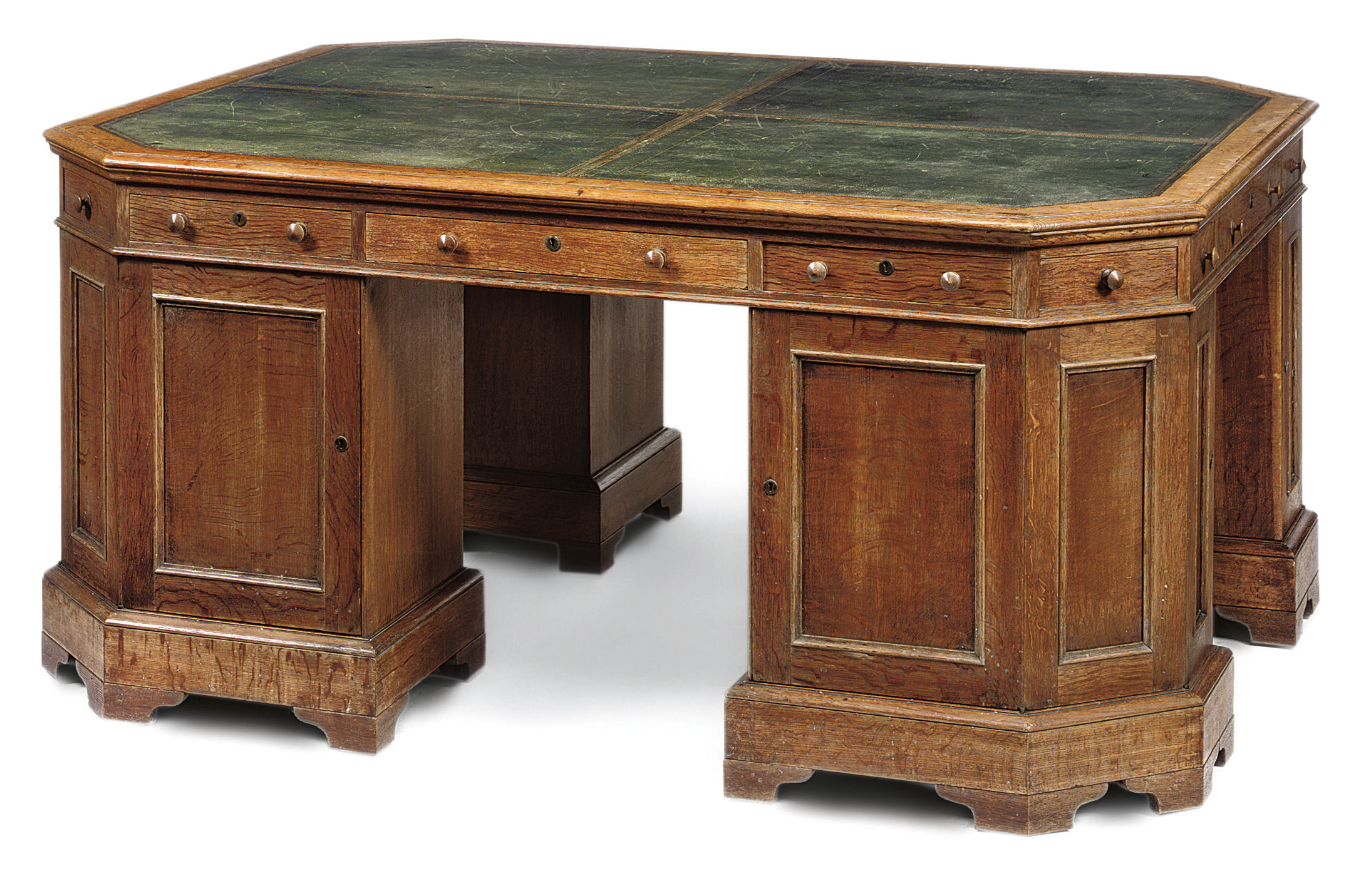 AN EARLY VICTORIAN OAK LIBRARY DESK , CIRCA 1850 Christie's