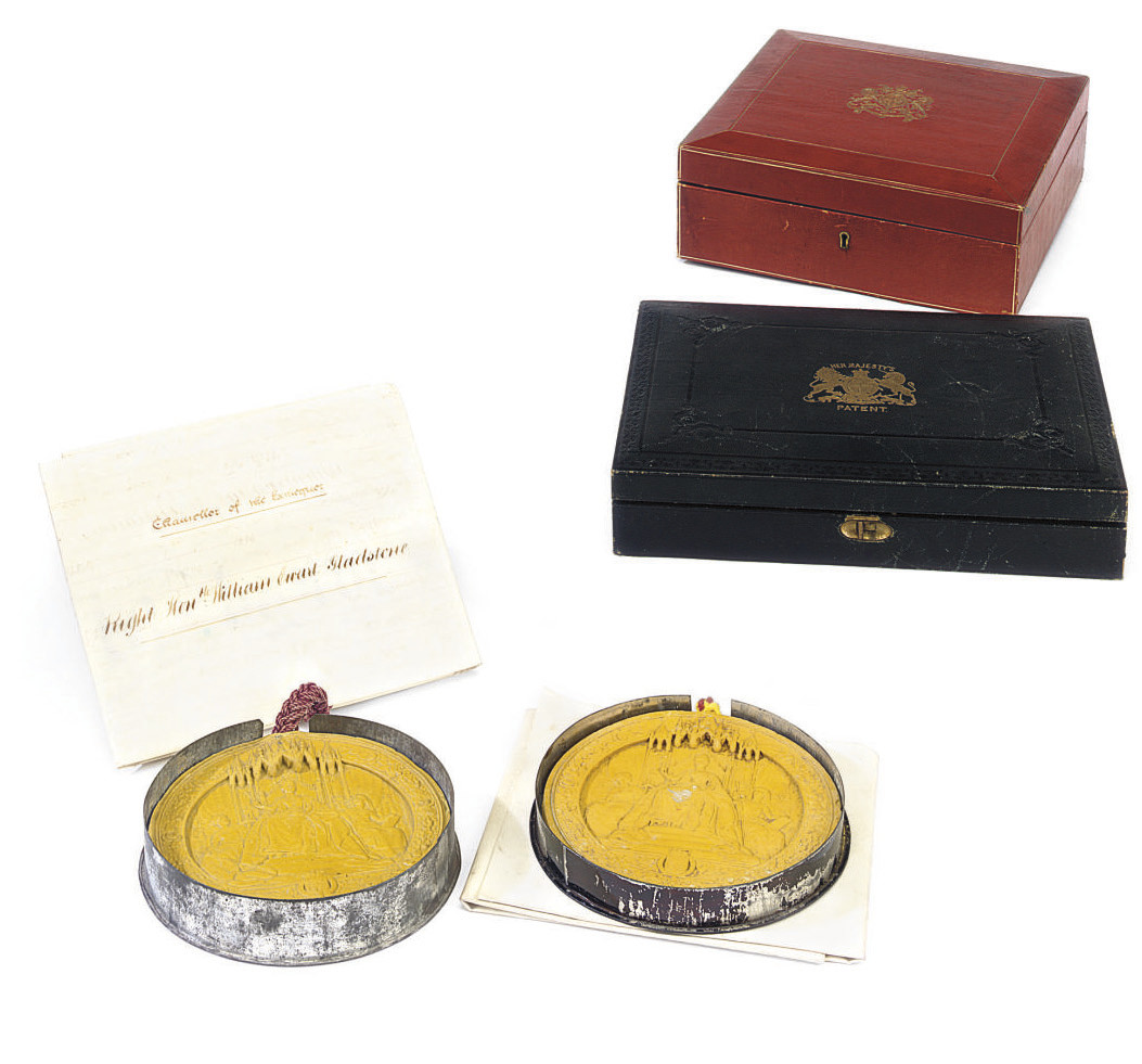 TWO LETTERS PATENT FROM QUEEN VICTORIA TO WILLIAM EWART GLADSTONE , IN