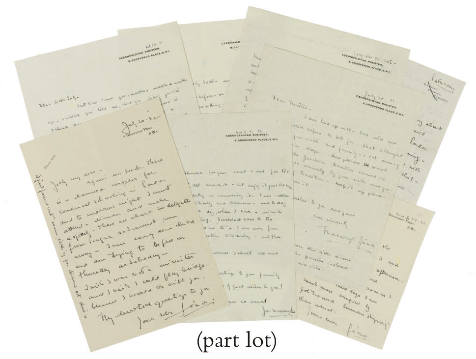 MASARYK, Jan Garrigue (1886-1948). A series of twenty ...