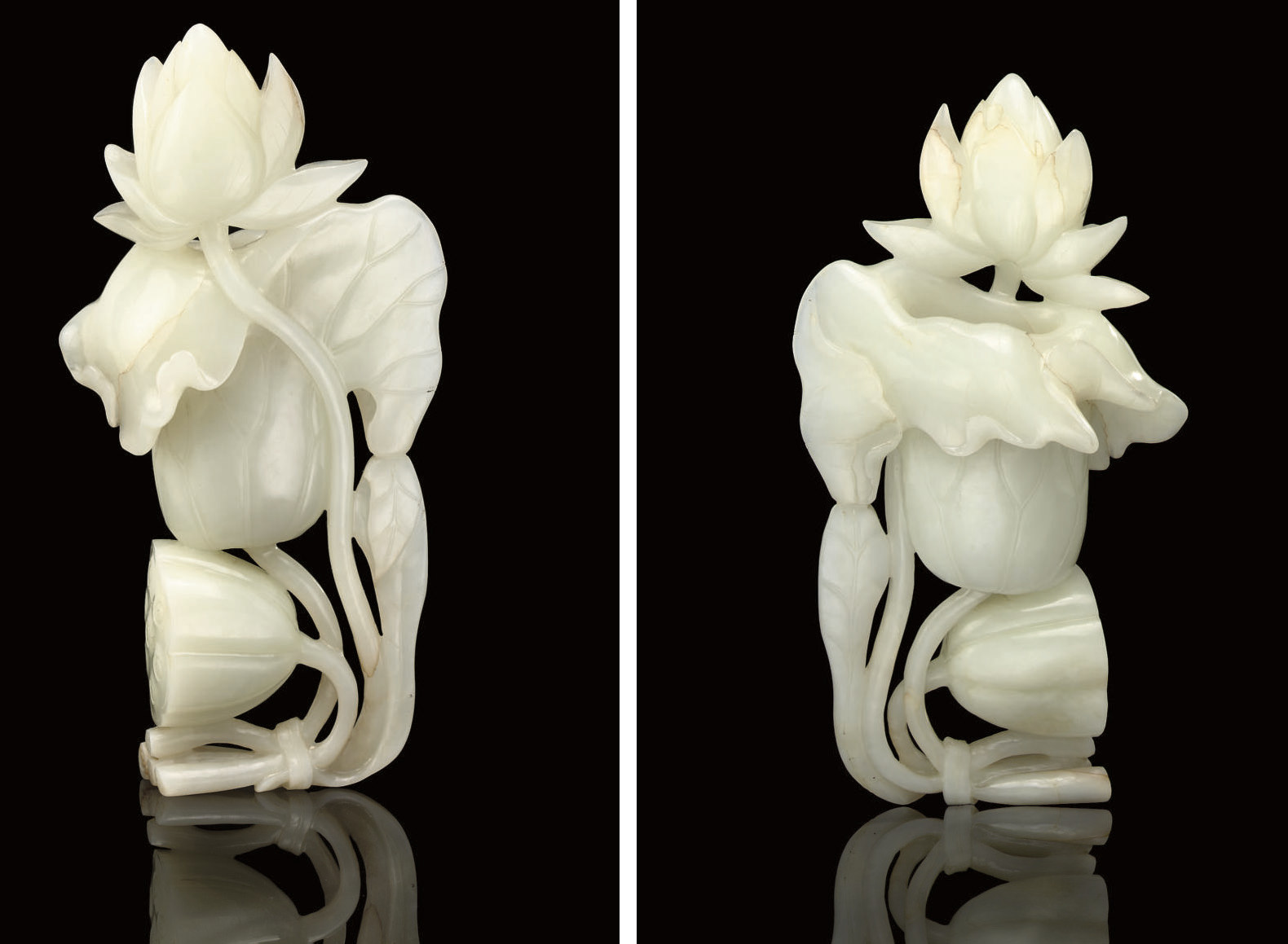 A WHITE JADE LOTUS FLOWER VASE, 18TH CENTURY Christie's