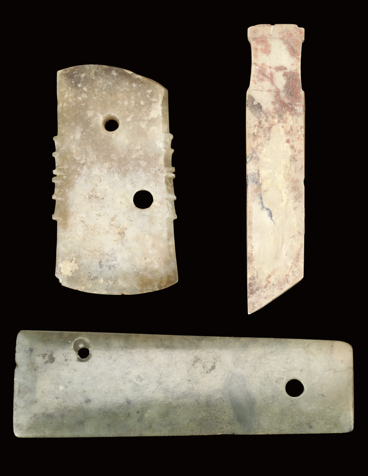 A MOTTLED DEEP CELADON JADE CHISEL, NEOLITHIC PERIOD Christie's
