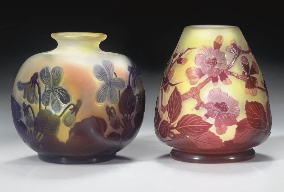 Download EMILE GALLÉ , VIOLETS A DOUBLE OVERLAY CAMEO GLASS VASE, CIRCA 1900 | Christie's