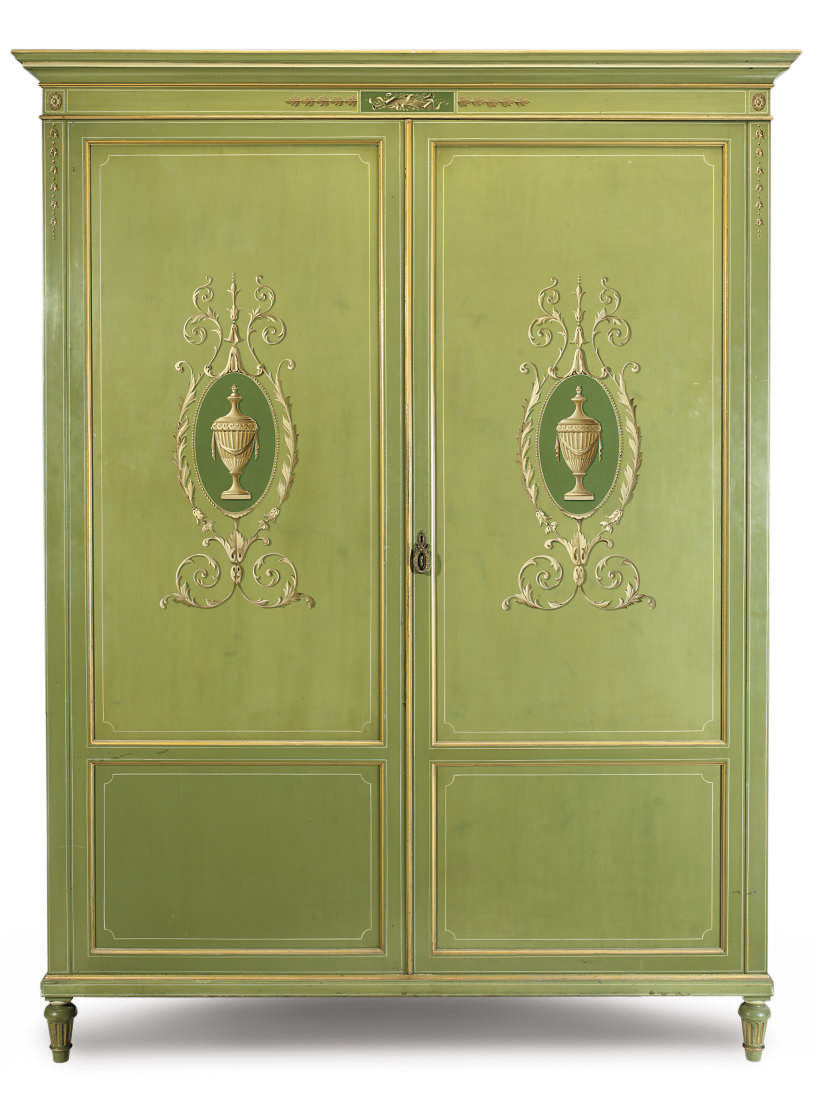 AN EDWARDIAN GREEN PAINTED WARDROBE , EARLY 20TH CENTURY Christie's