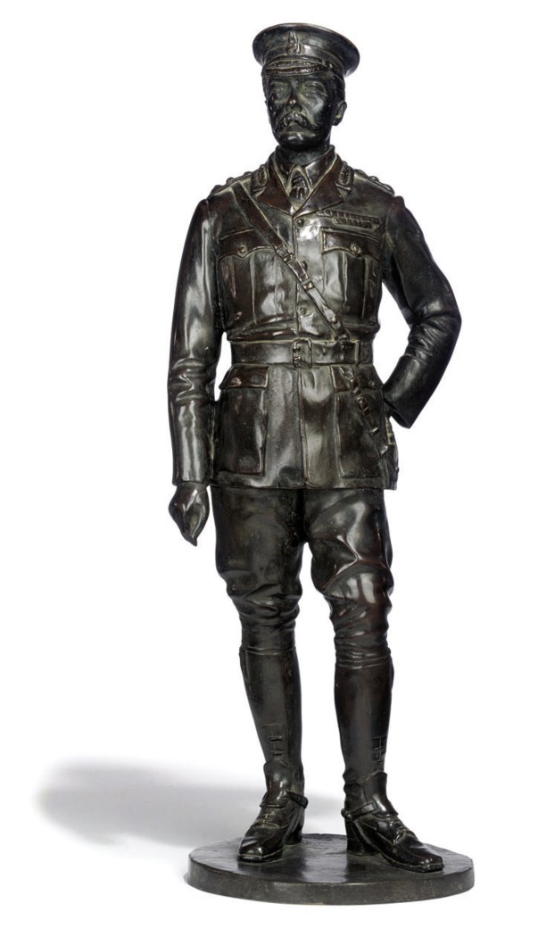 AN ENGLISH BRONZE STATUETTE OF LORD KITCHENER