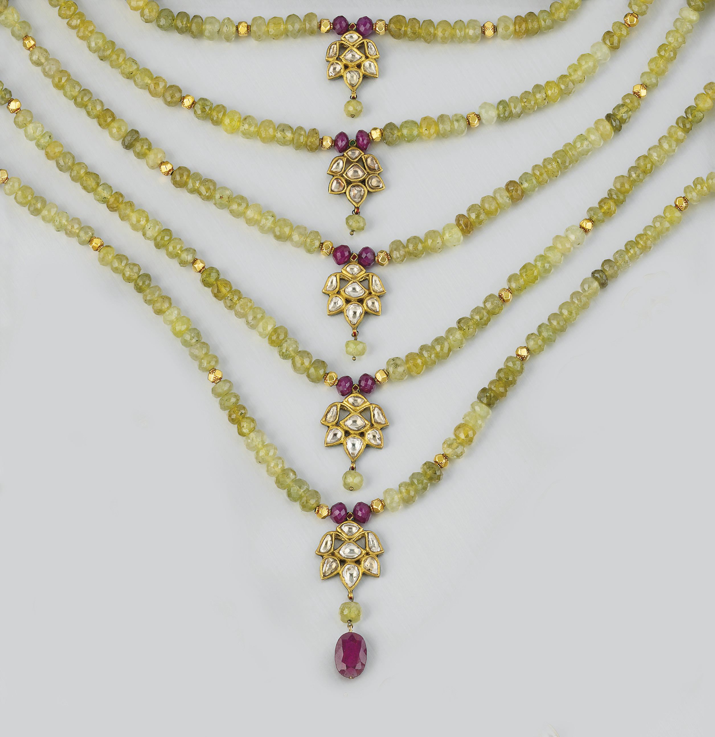 AN INDIAN GEM, DIAMOND AND ENAMEL FESTOON NECKLACE Christie's