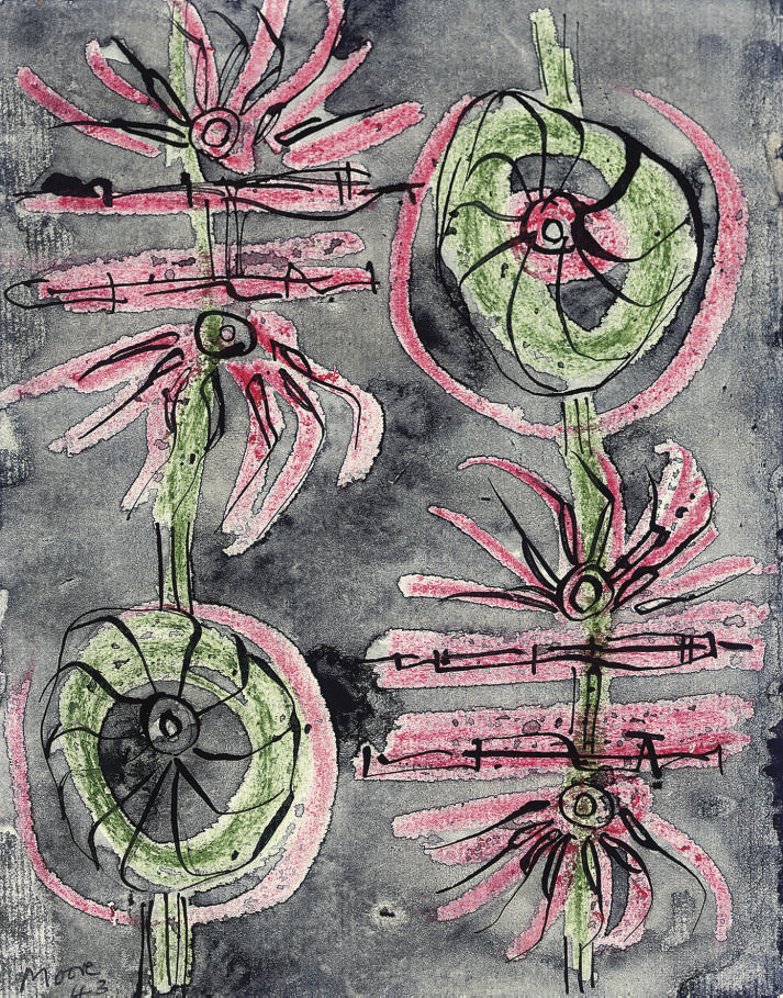 Textile design, Dahlias 
