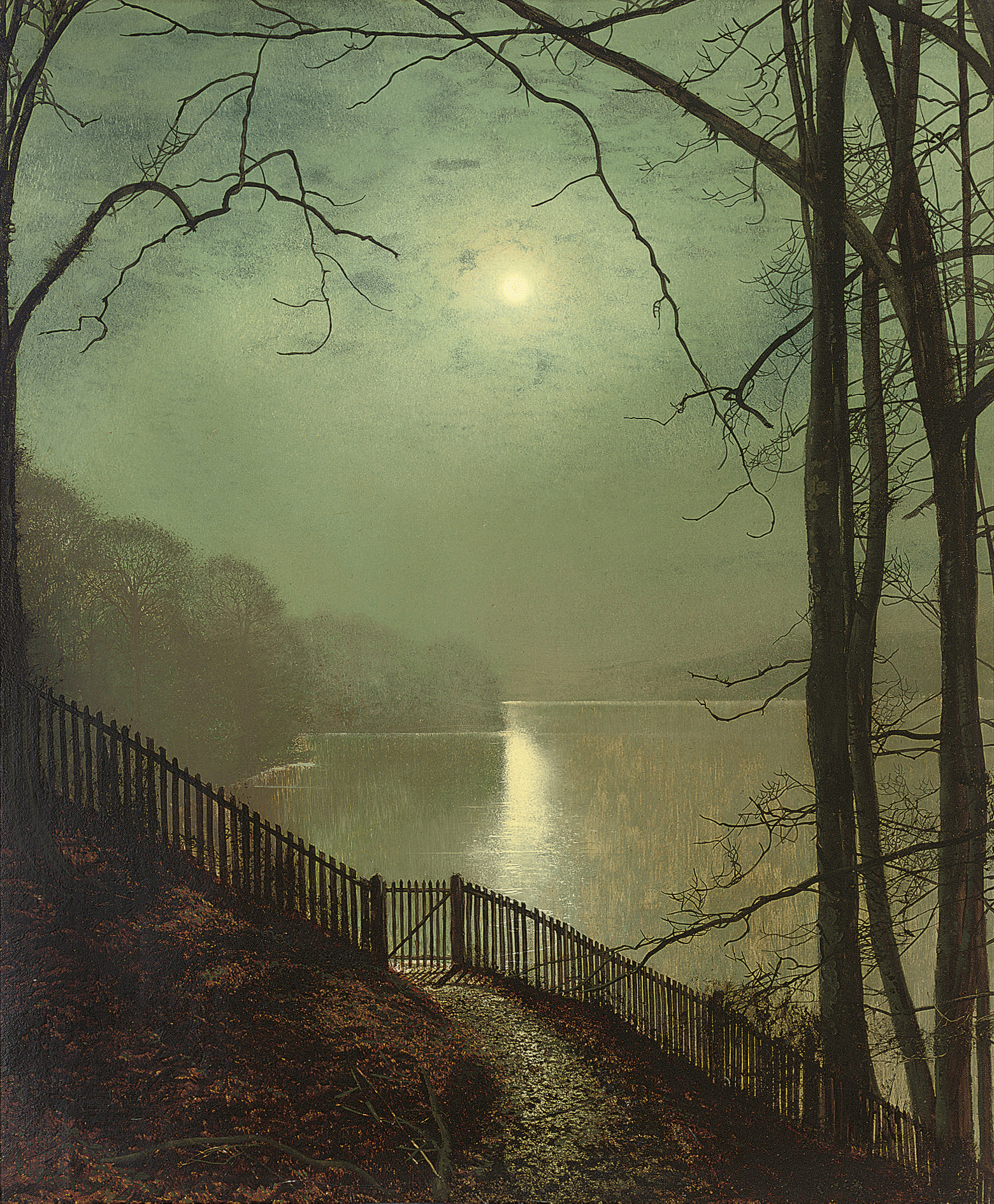 John Atkinson Grimshaw (18361893) , Moonlight on the lake, Roundhay Park, Leeds Christie's