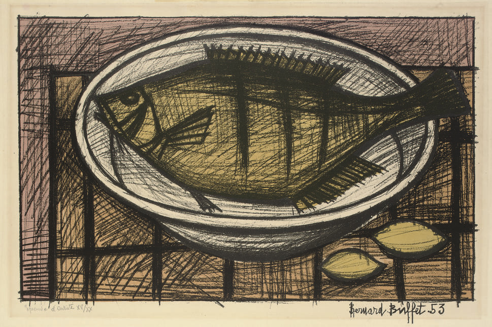 BERNARD BUFFET (1928-1999) , Poisson sur un Plat (Sorlier 2