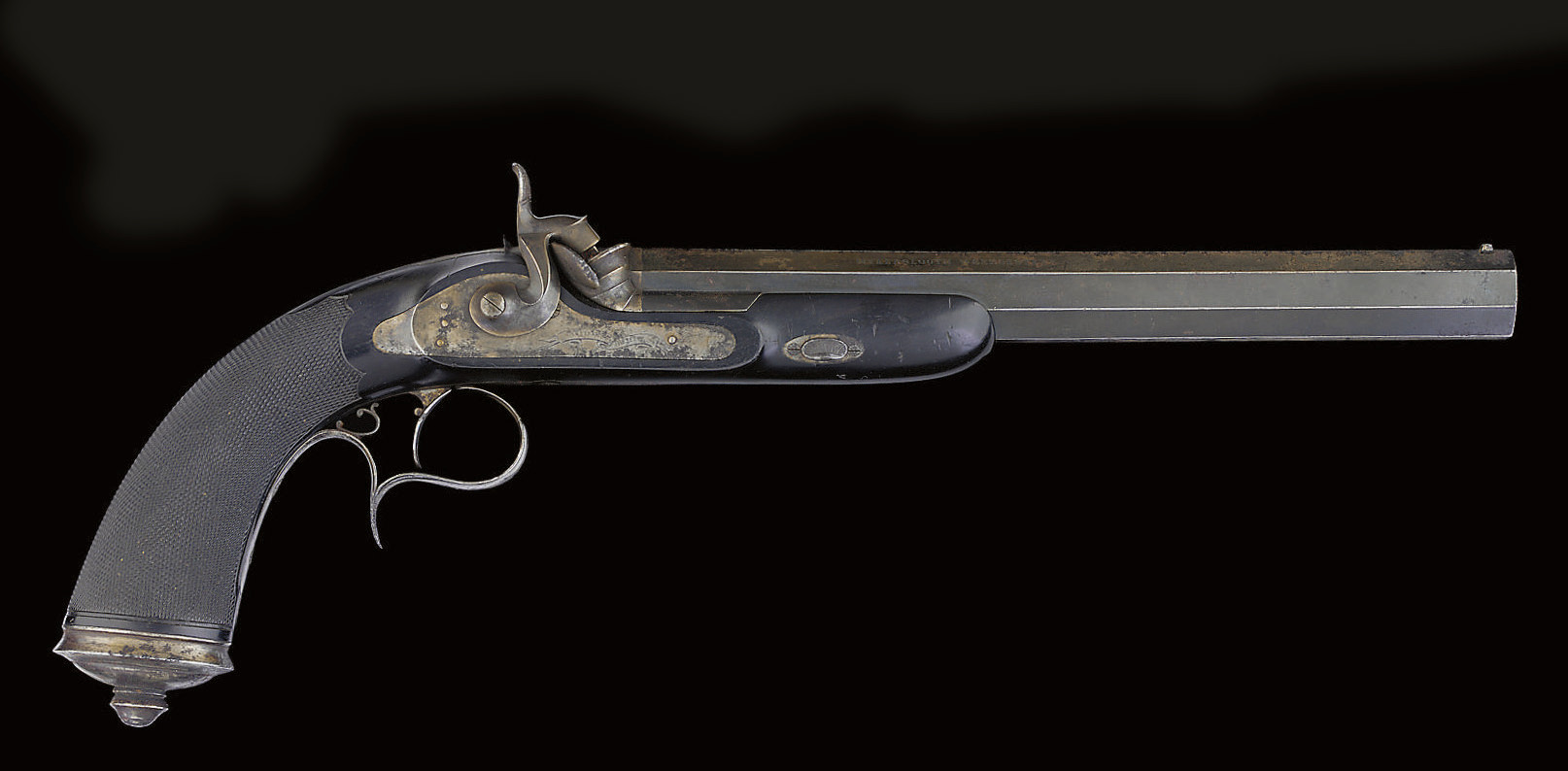 A FRENCH LATE PERCUSSION TARGET PISTOL BY ?? PARIS , NO