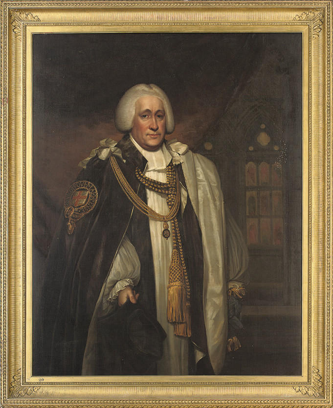 Portrait of the Hon. Brownlow North, Bishop of Winchester and Prelate of the Order of the Garter (1741-1820), three-quarter-length, in garter robes
