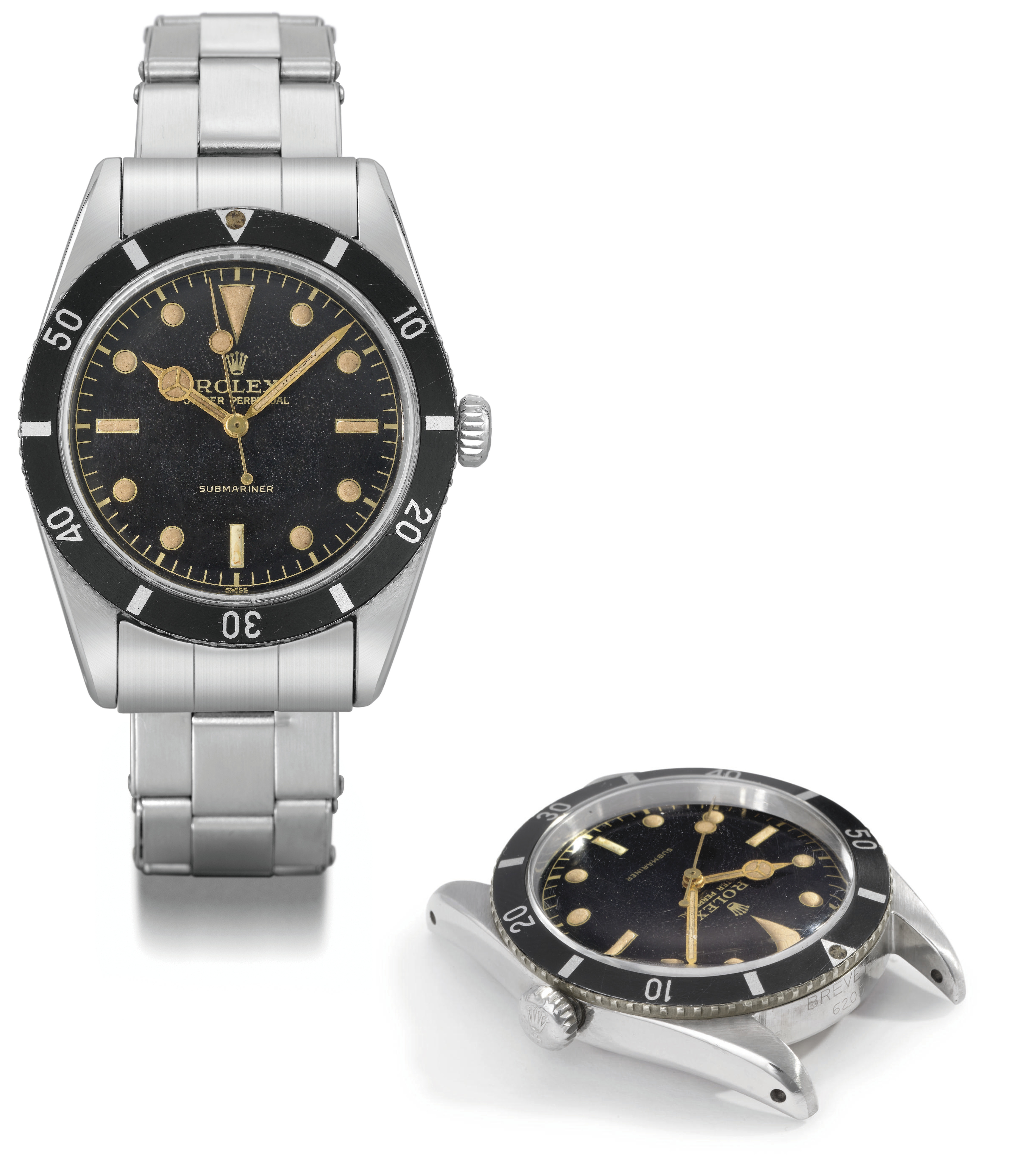 Rolex. An extremely rare stainless steel self-winding water-resistant wristwatch with sweep 