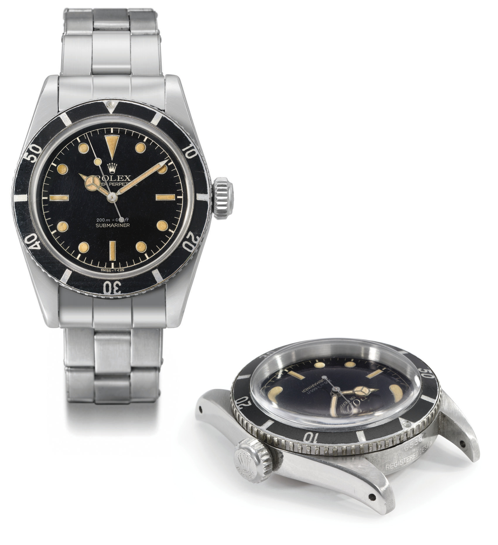 Rolex. A fine and rare stainless steel self-winding water-resistant wristwatch with sweep centre 