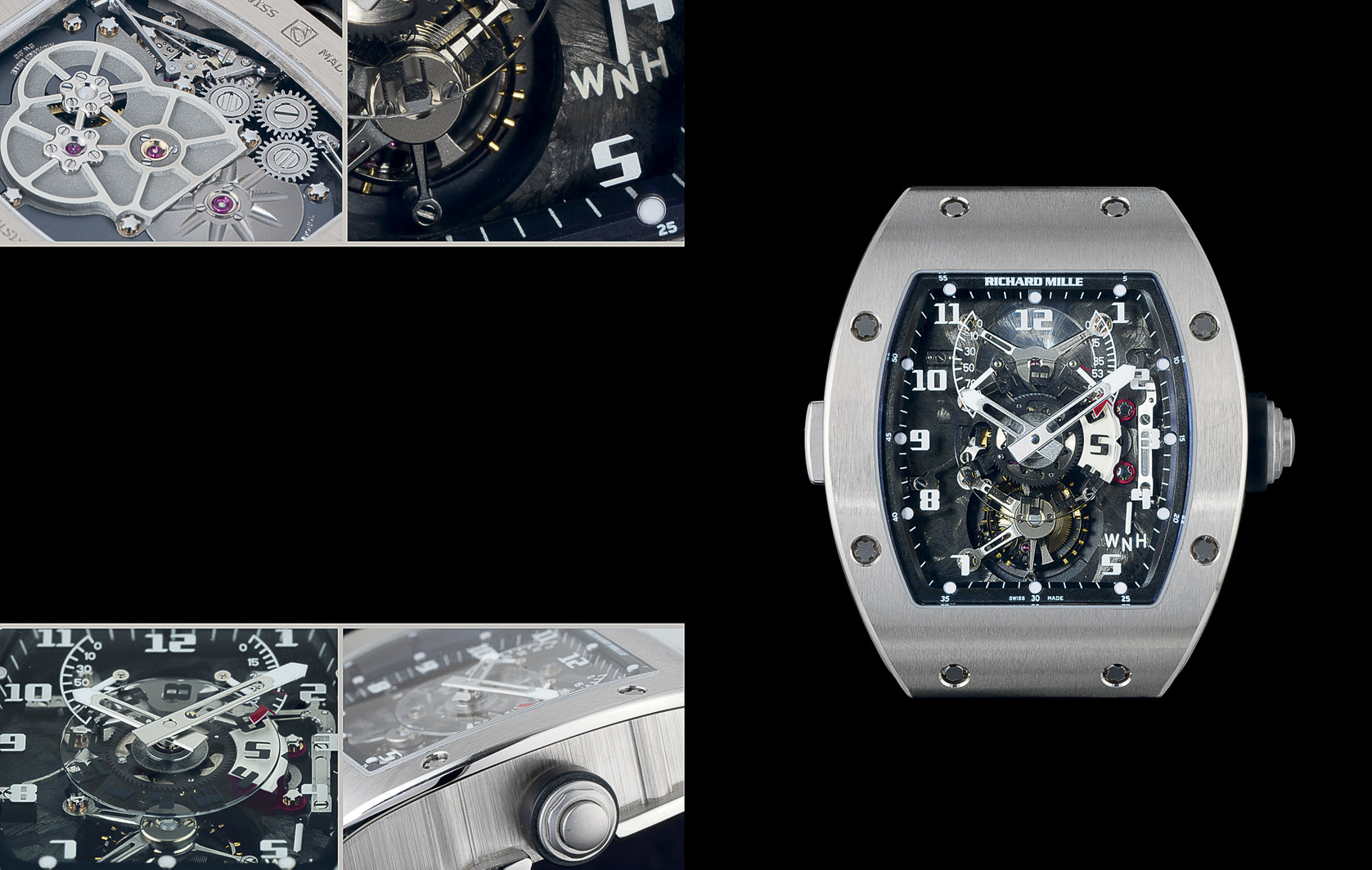 Richard Mille Rm 003 V2 18k White Gold Manual Winding Tonneau Shaped Two Time Zone Tourbillon