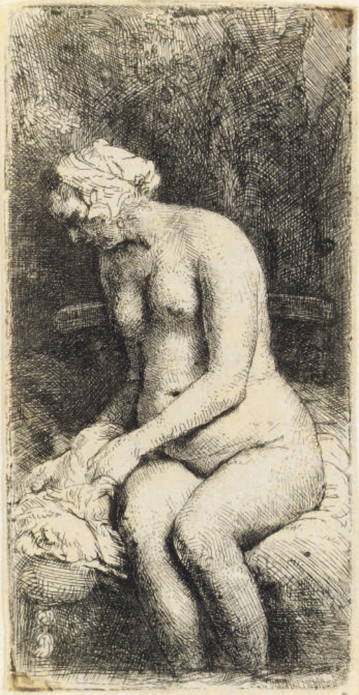 Woman Bathing Her Feet at a Brook (B., Holl. 200; H. 298) 
