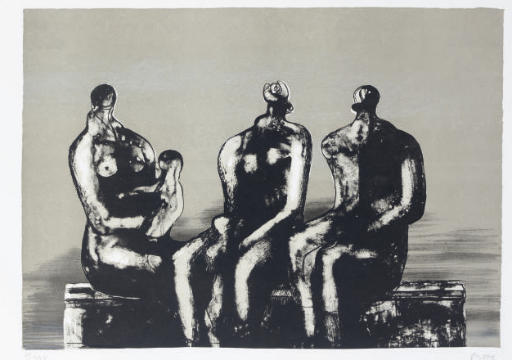 Three Seated Figures with Children (C. 305) 
