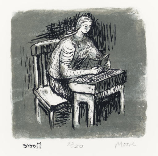 Girl Seated at Desk V; and Seated Figure (C. 382; and 516) 
