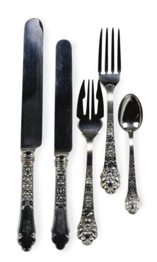 AN AMERICAN SILVER FLATWARE PART SERVICE, , MARKS FOR GORHAM, 20TH