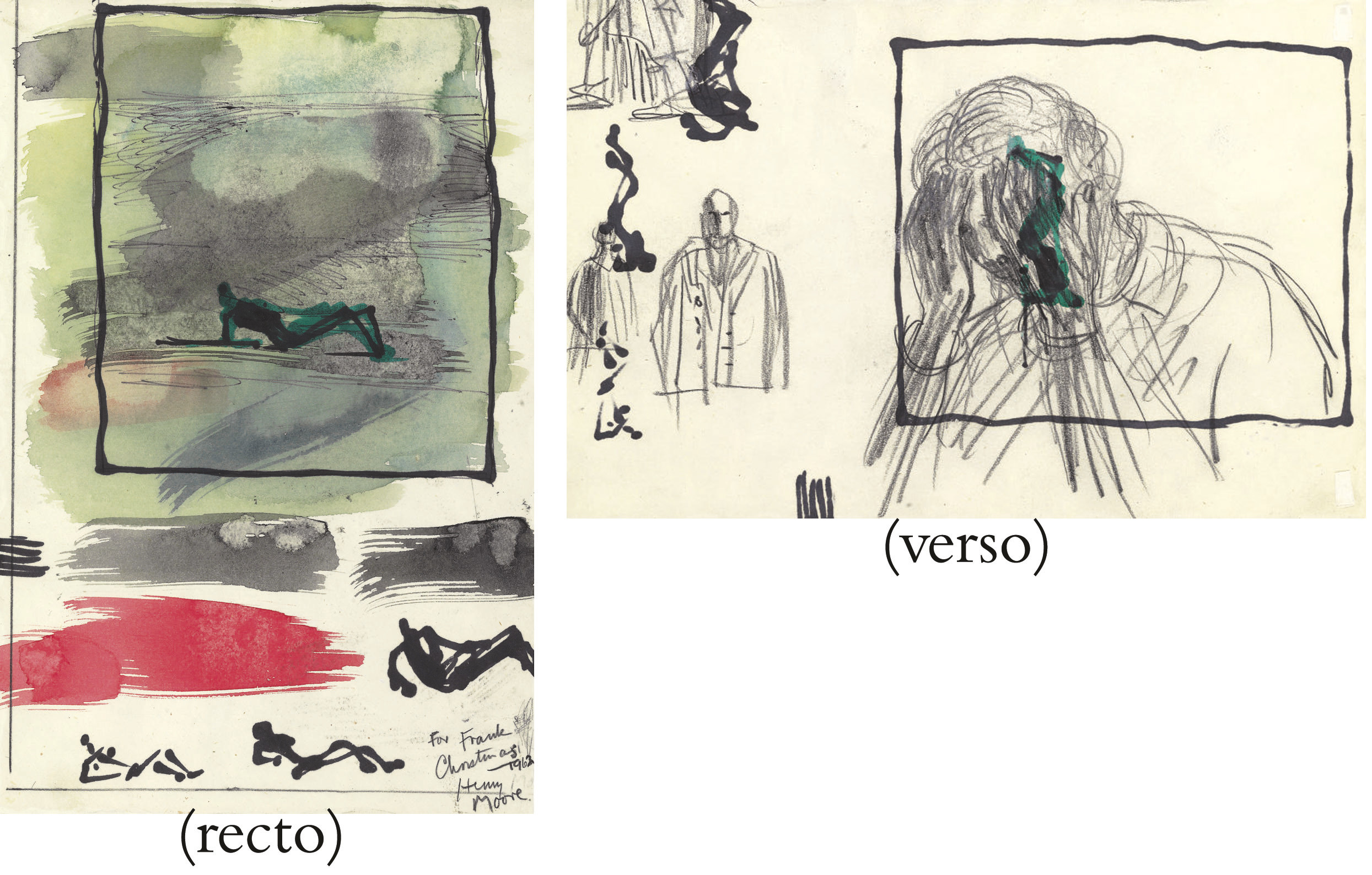 Sheet of Studies (recto and verso) 
