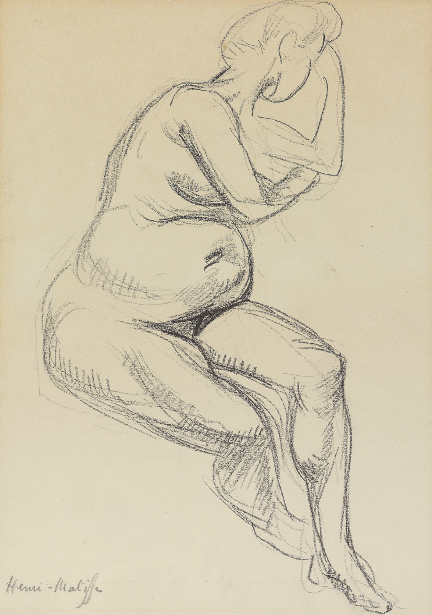 Femme nue enceinte assise 
