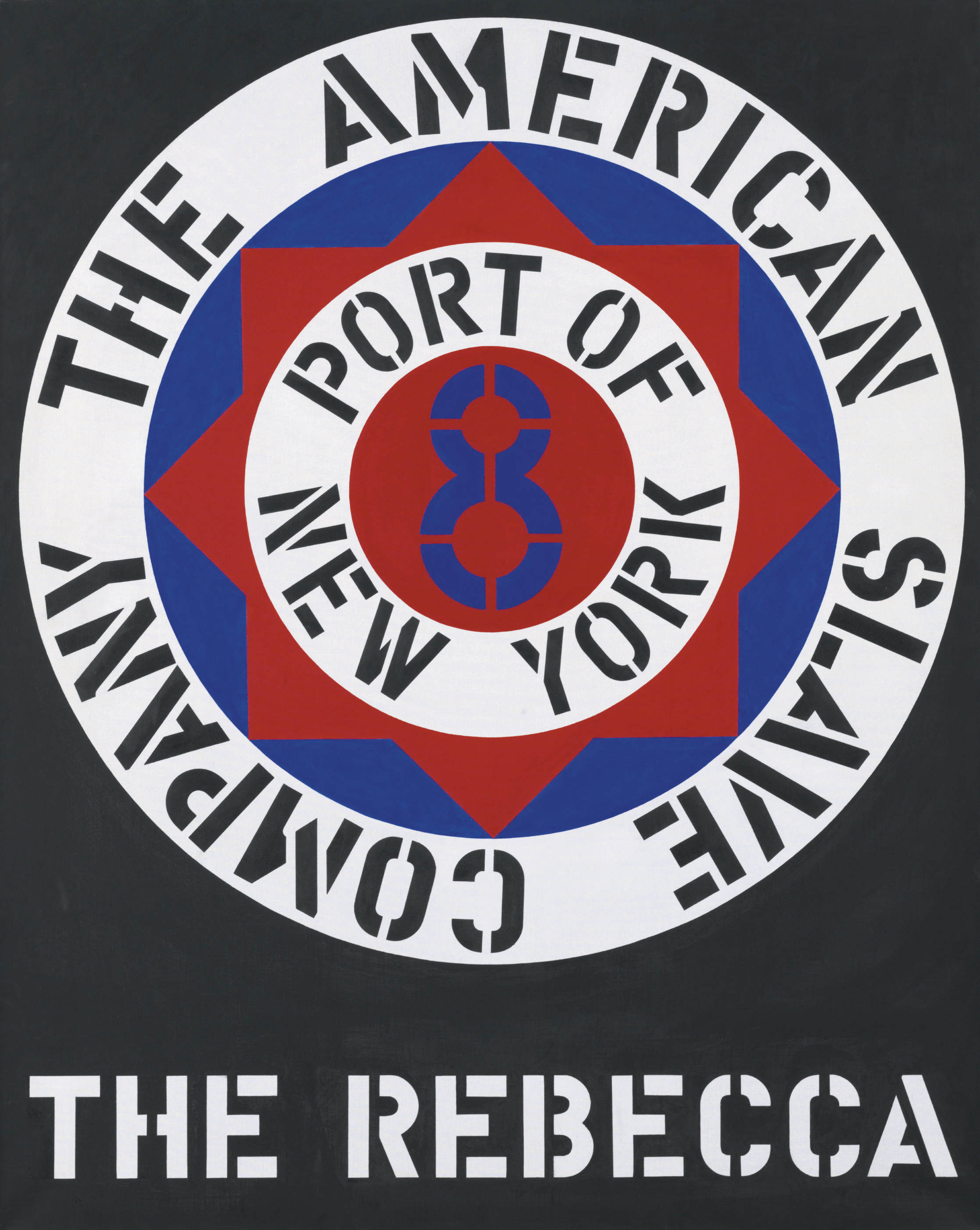 Robert Indiana (b. 1928), The Rebecca, painted in 1962. Oil on canvas. 60 x 48  in (152.4 x 121.9  cm). Sold for $1,049,000 on 14 May 2008 at Christie&rsquo;s in New York