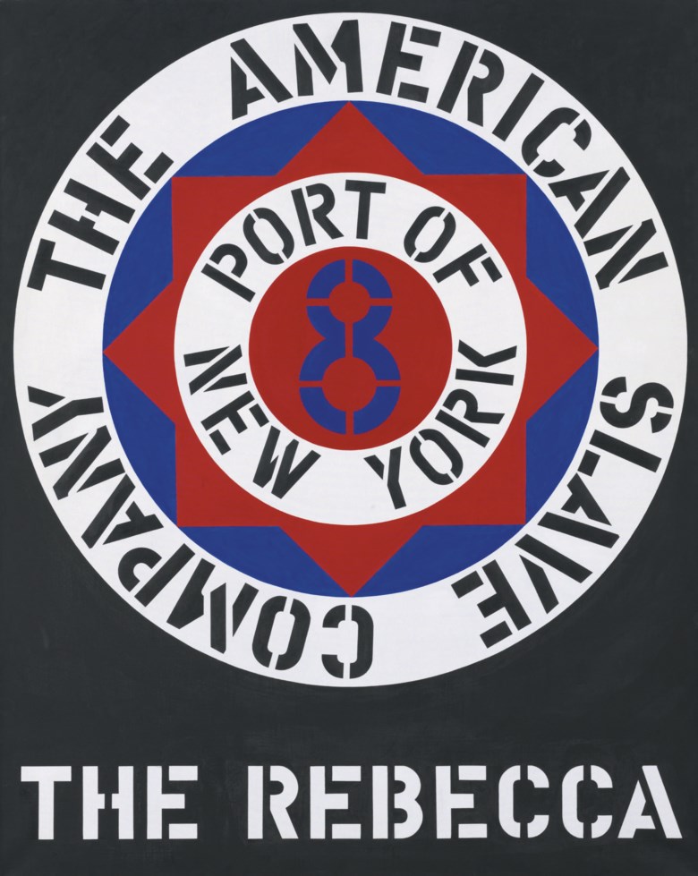 Robert Indiana (b. 1928), The Rebecca, painted in 1962. Oil on canvas. 60 x 48  in (152.4 x 121.9  cm). Sold for $1,049,000 on 14 May 2008 at Christie’s in New York