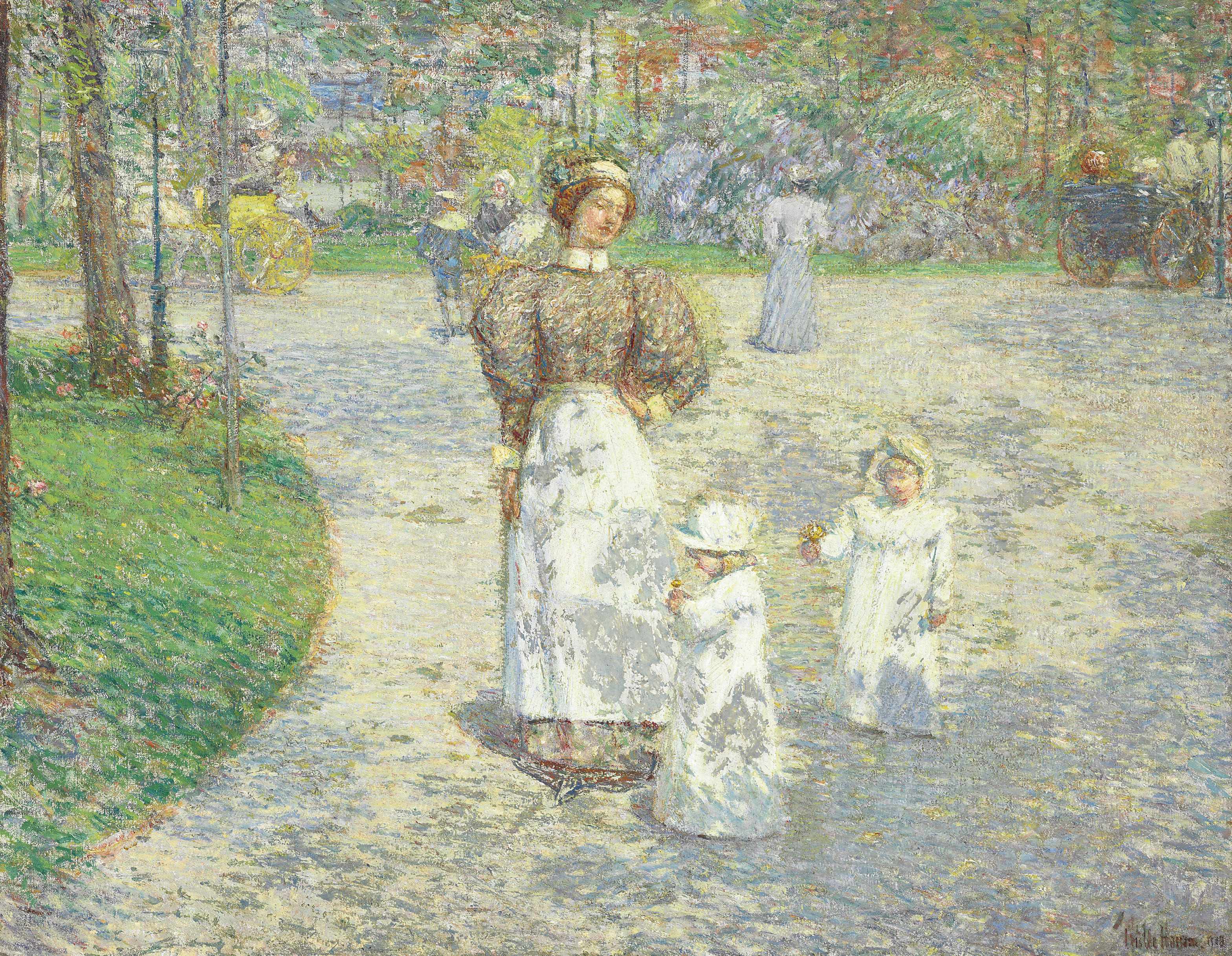 Childe Hassam (1859-1935) , Spring in Central Park | Christie's