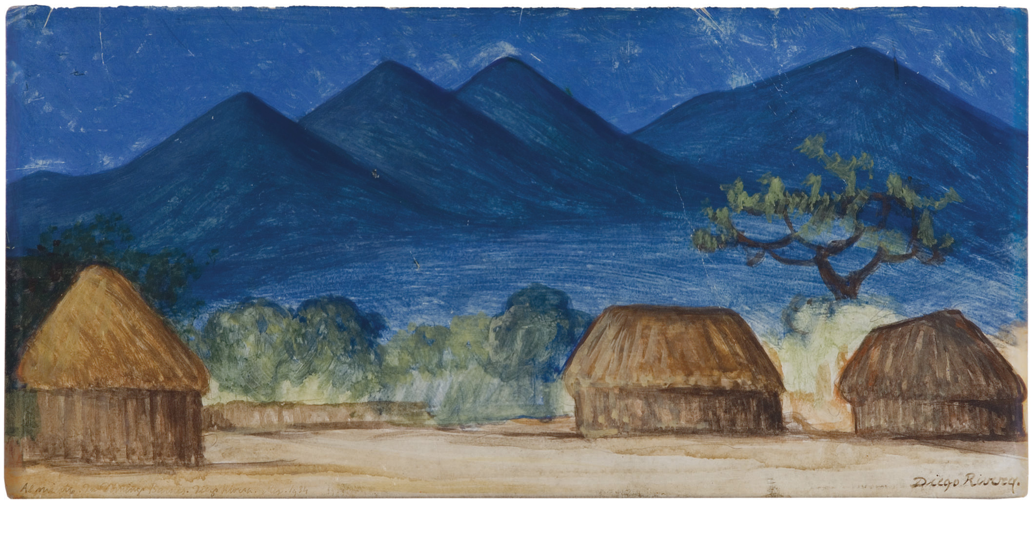 Paisaje con chozas 

