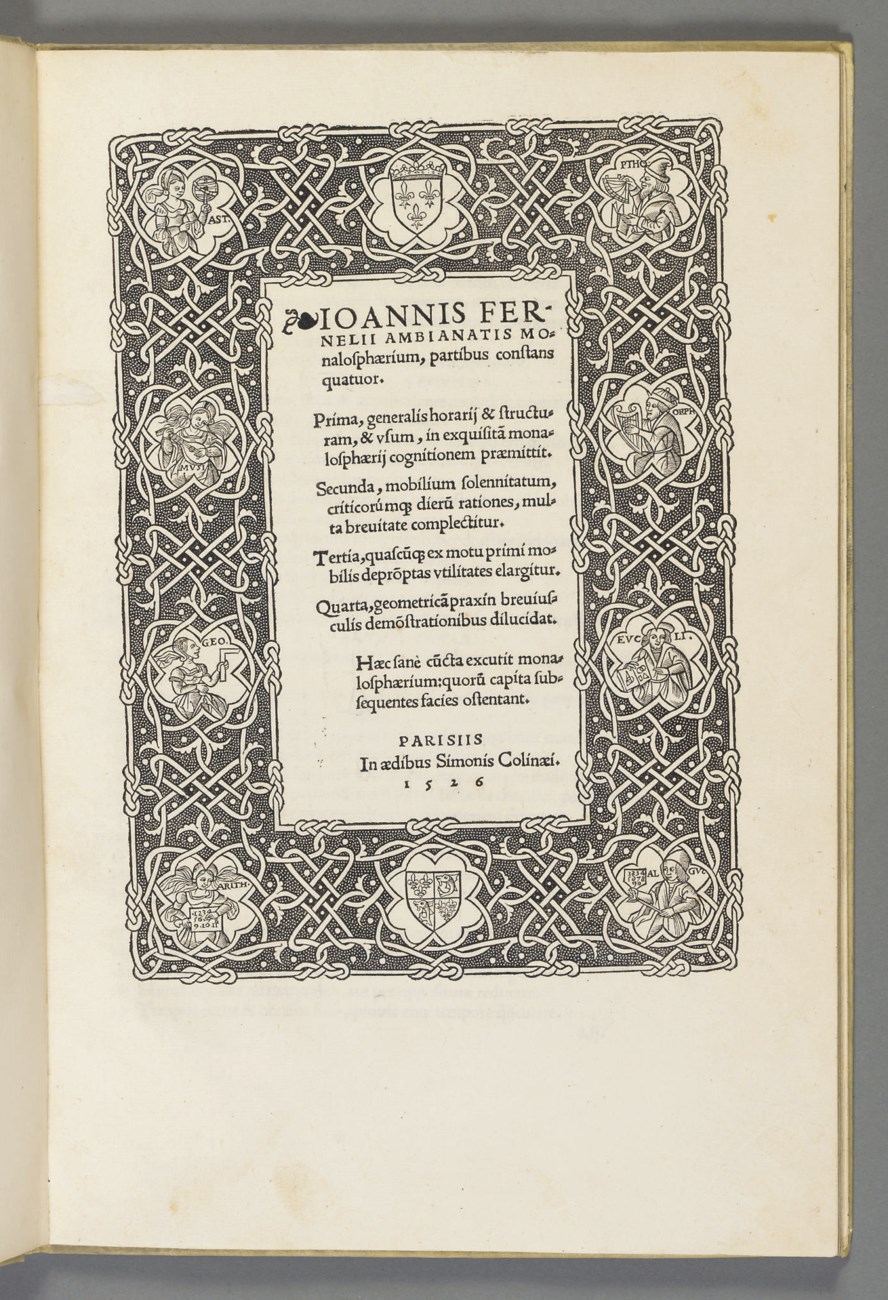 FERNEL, Jean François (1497-1558). Monalosphaerium, partibus constans ...