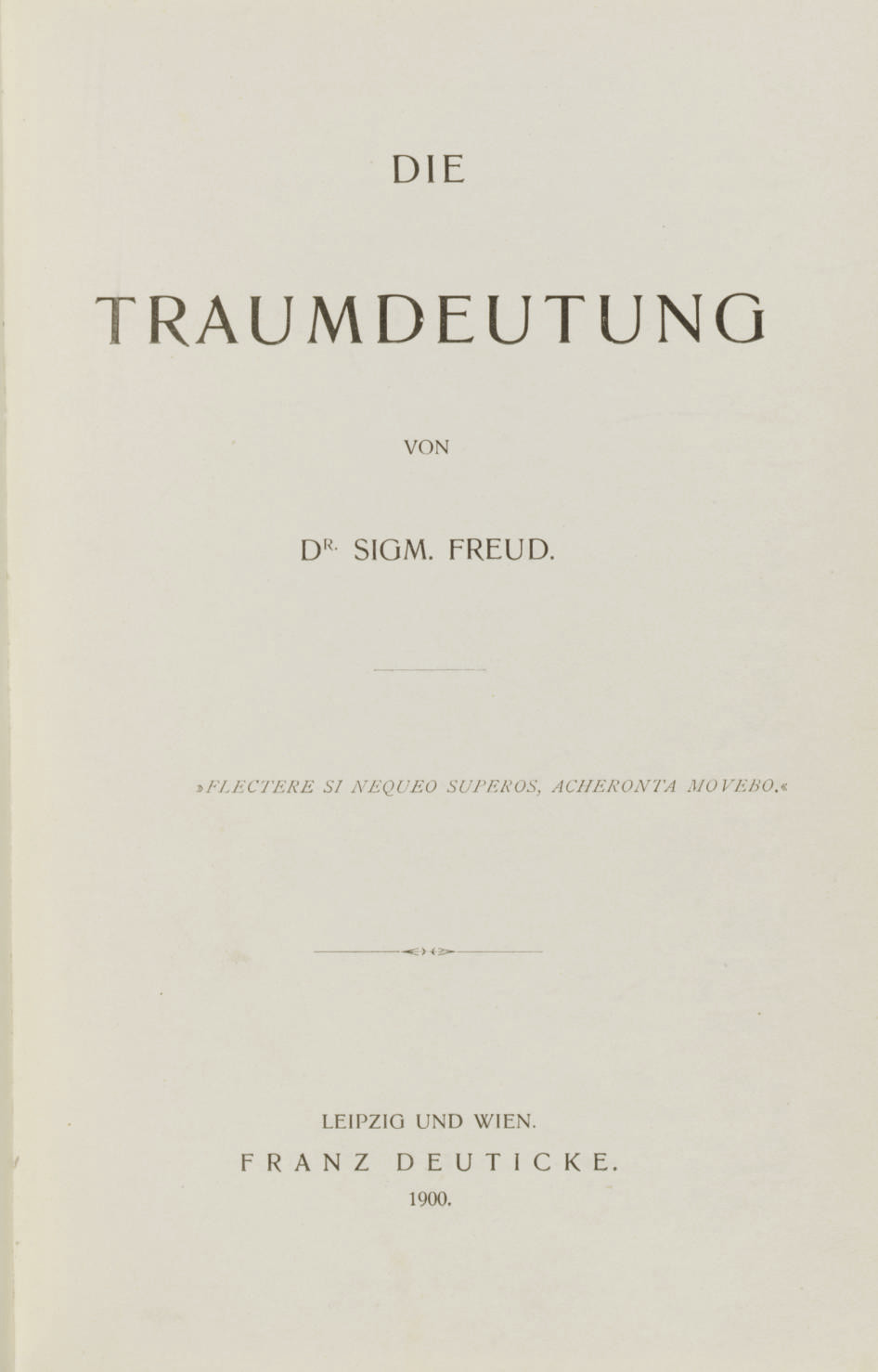 Freud Sigmund 1856 1939 Die Traumdeutung Leipzig And - 