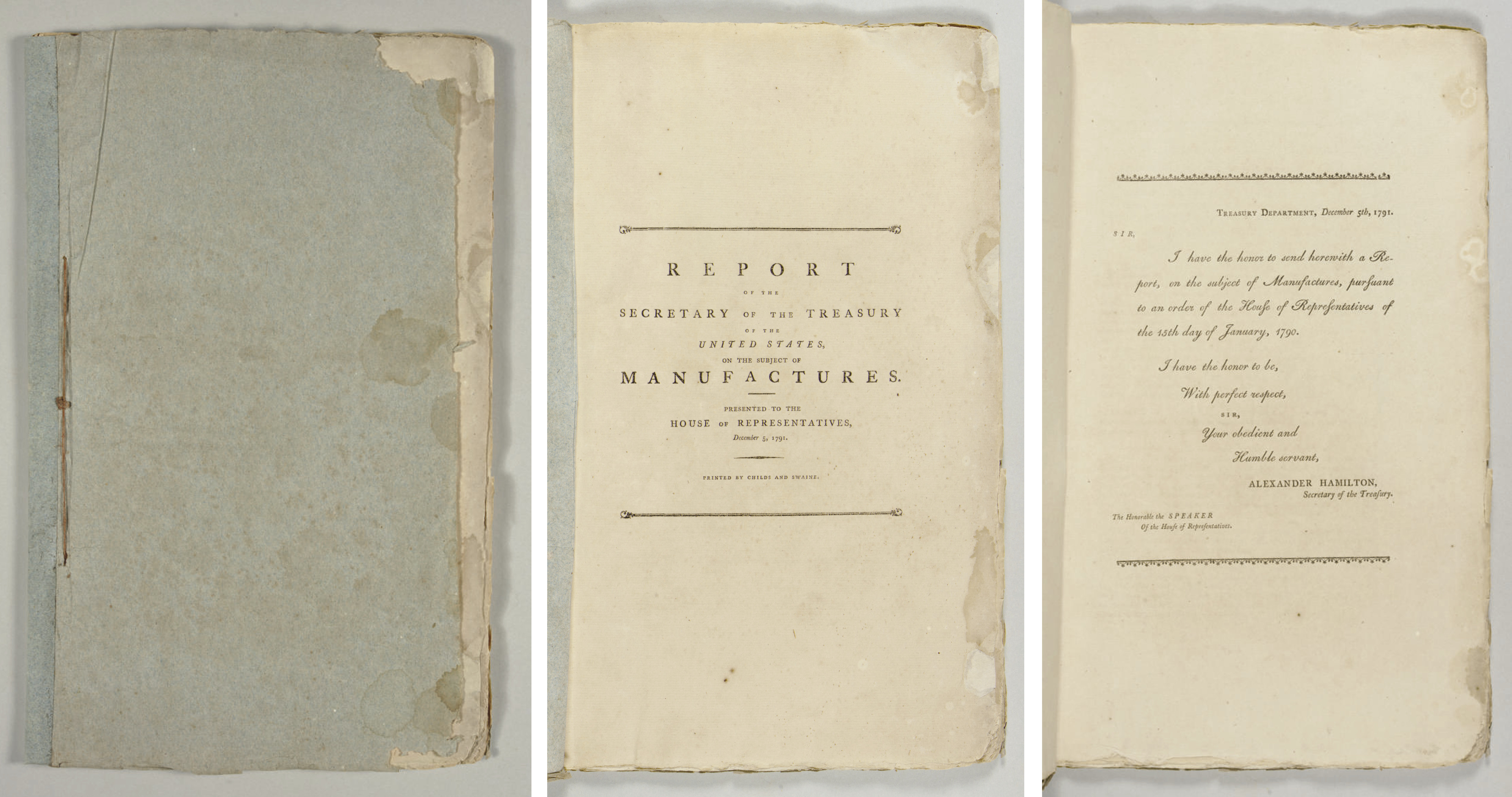 HAMILTON, Alexander (17571804). [Caption title] Report of the