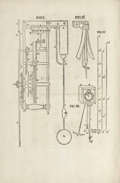 HUYGENS, Christiaan. Horologium oscillatorium sive de motu pendulorum ...