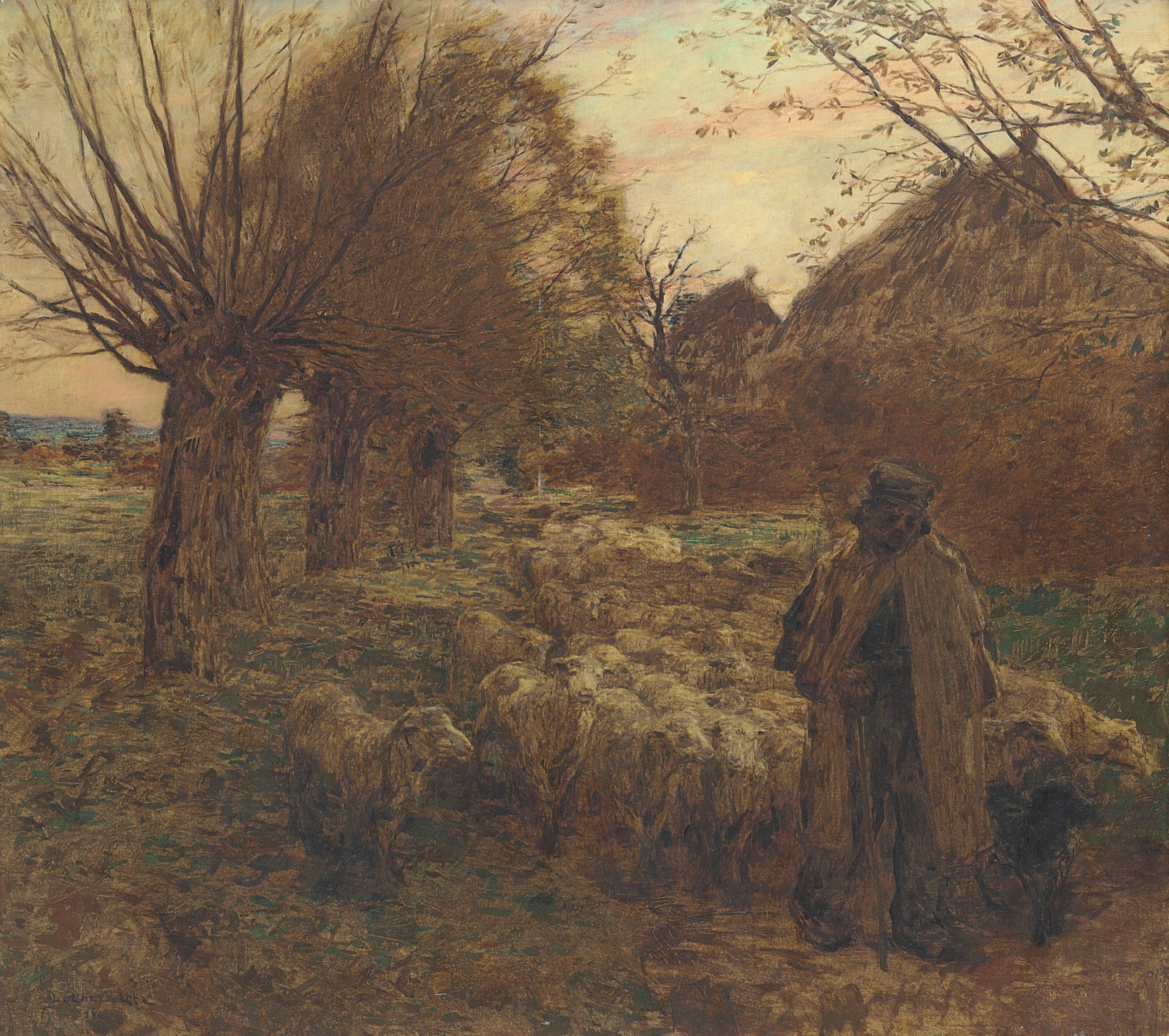 Léon Augustin Lhermitte (French, 18441925) , Le berger et son troupeau