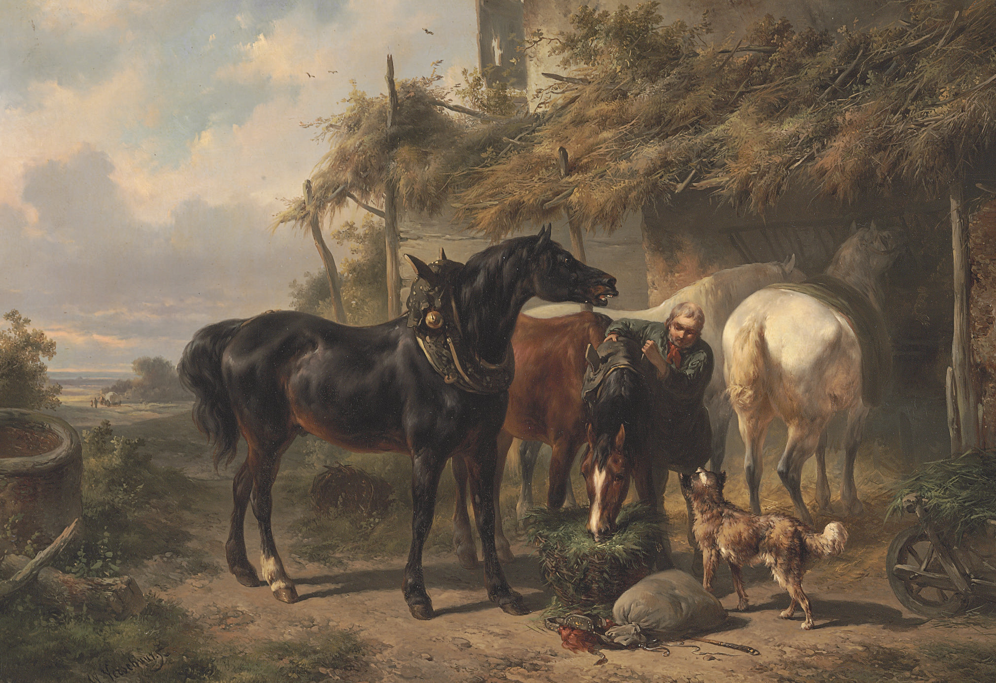 Jean François Millet (FRENCH, 1814-1875) , Two Shepherdesses and