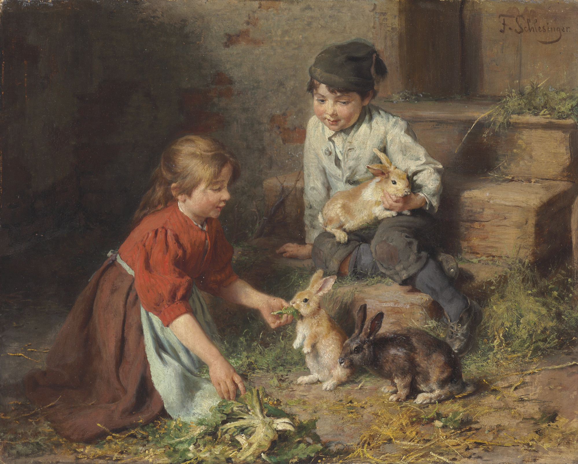 Jean François Millet (FRENCH, 1814-1875) , Two Shepherdesses and