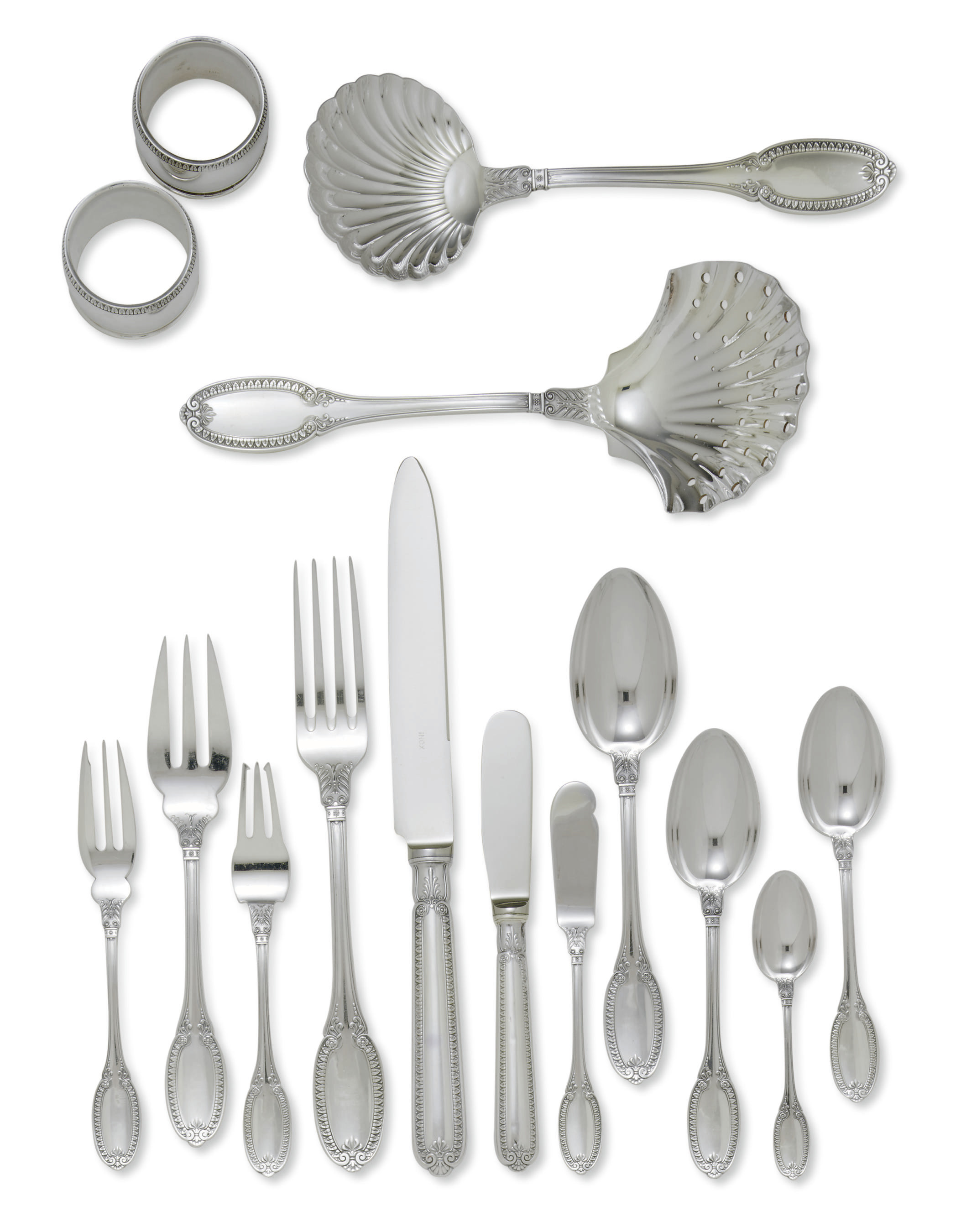 AN ITALIAN SILVER FLATWARE SERVICE , MARK OF BUCCELLATI, 20TH CENTURY Christie's
