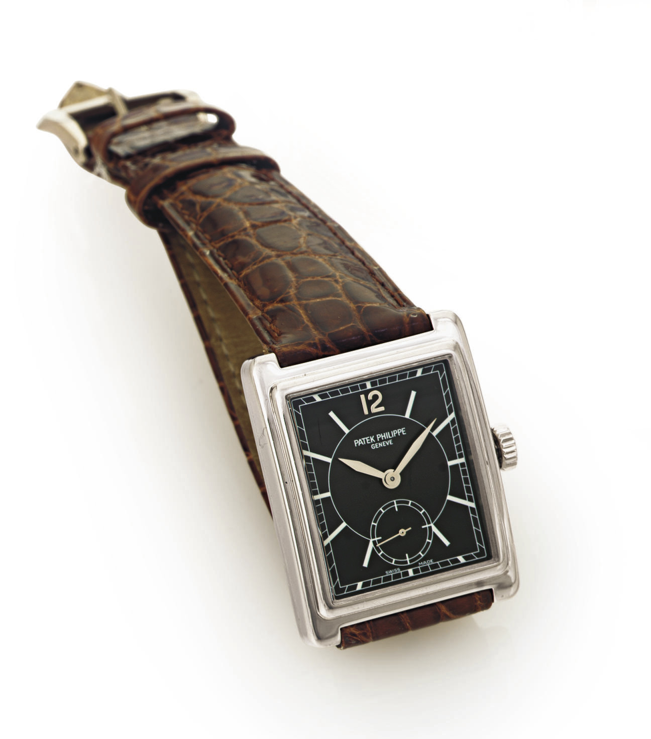 PATEK PHILIPPE. AN 18K WHITE GOLD WRISTWATCH SIGNED PATEK