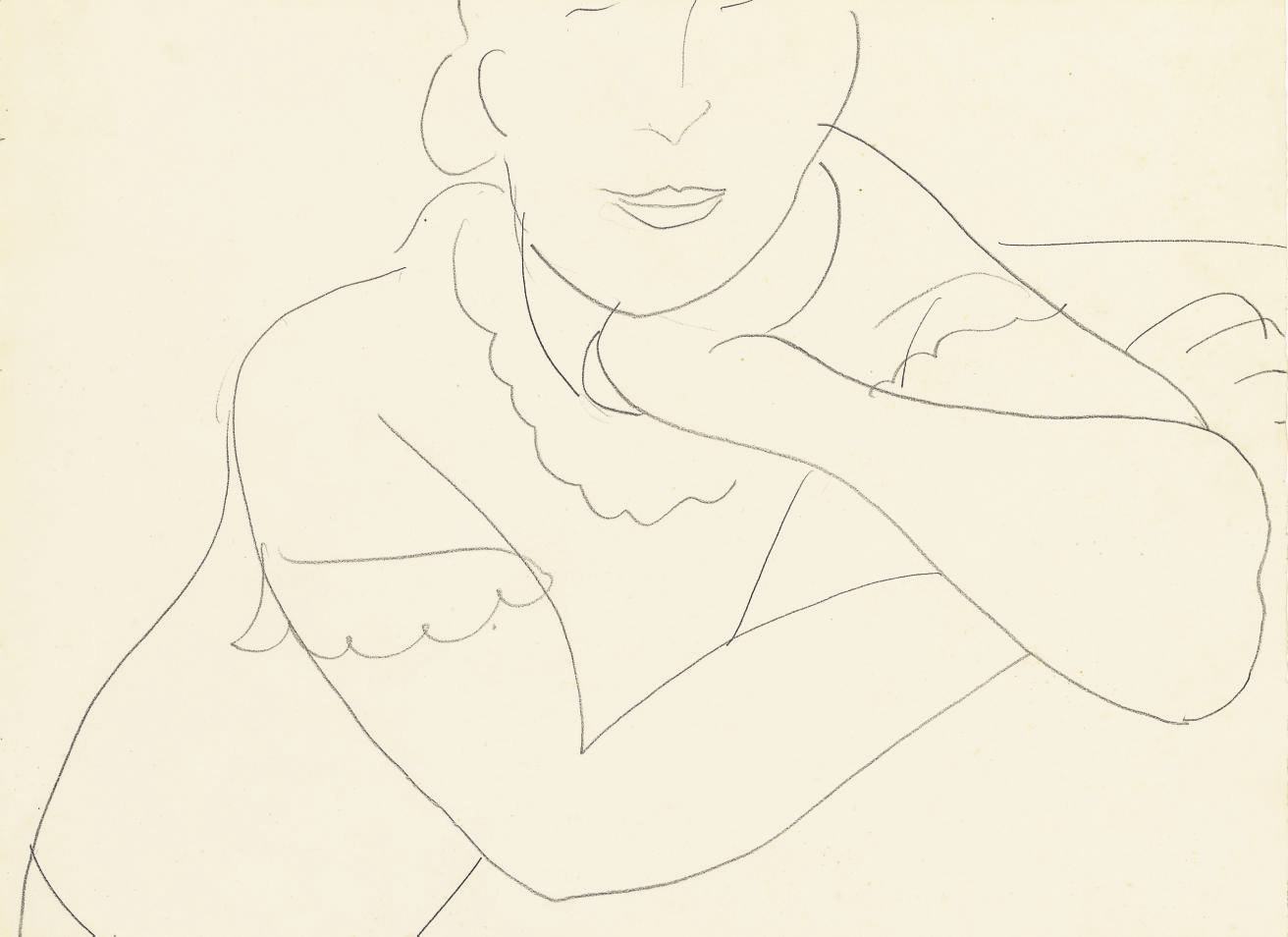 Femme avec bras croises 
