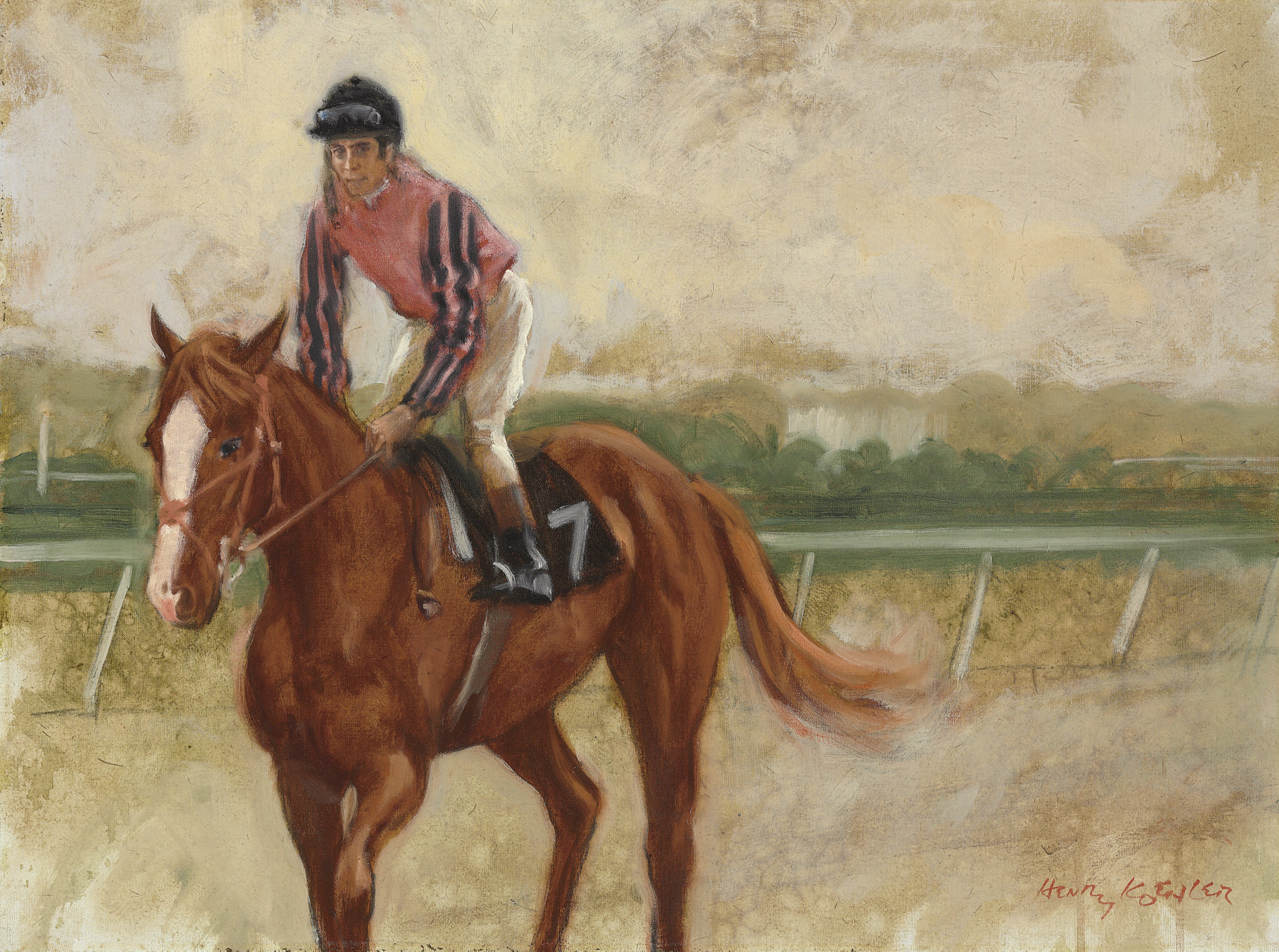 Henry Koehler (American, b.1927) , Stage Door Johnny pulling up