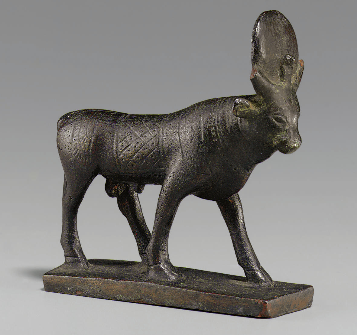 AN EGYPTIAN BRONZE APIS BULL , LATE PERIOD, DYNASTY XXVIXXX, 664343 B