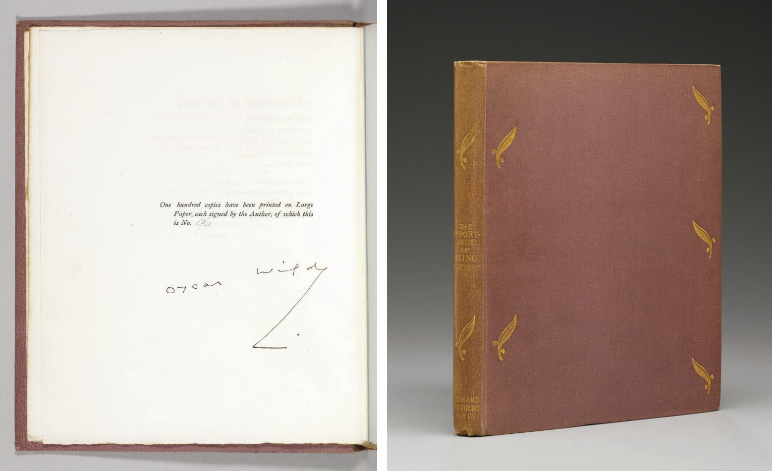 WILDE, Oscar (1854-1900). The Importance of Being Earnest: A Trivial