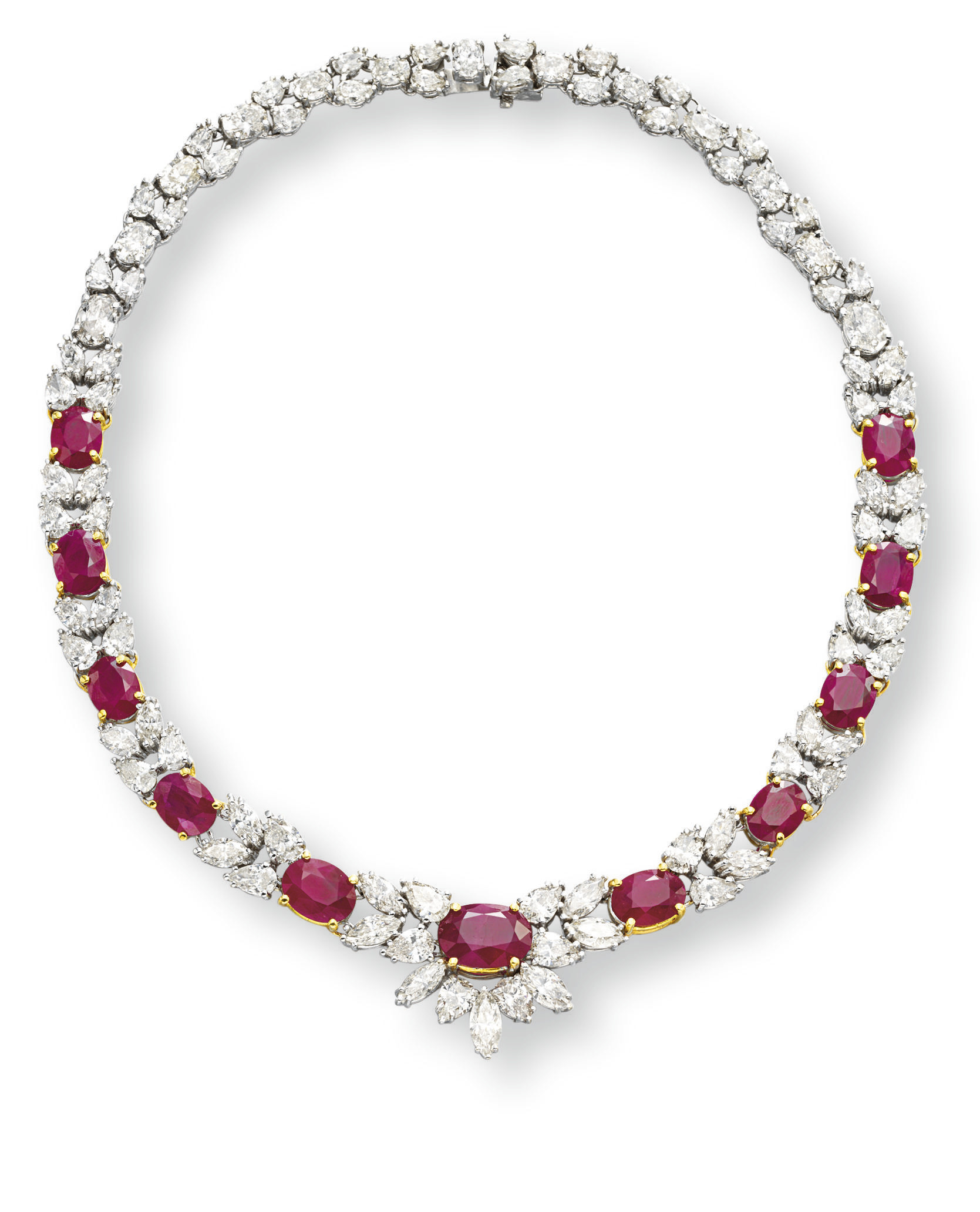 A RUBY AND DIAMOND NECKLACE
