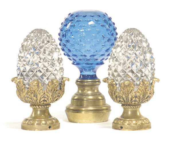 A PAIR OF GILTBRONZE AND CUTGLASS FINIALS, , 19TH CENTURY, Christie's
