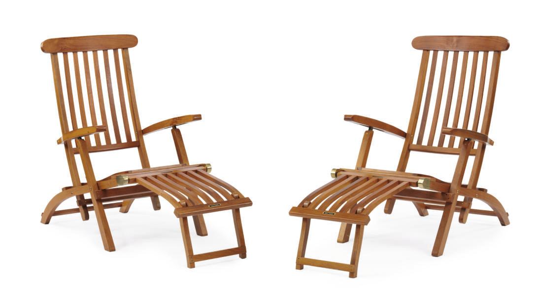 A pair of deck chairs from the R.M.S. Queen Elizabeth , CIRCA 1960