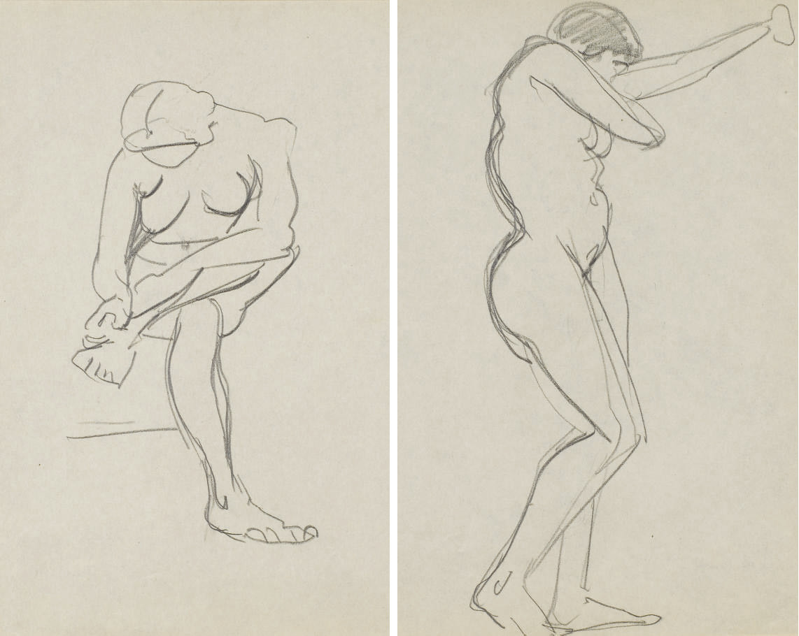 Femme nue assise (recto); Etude de nu (verso) 
