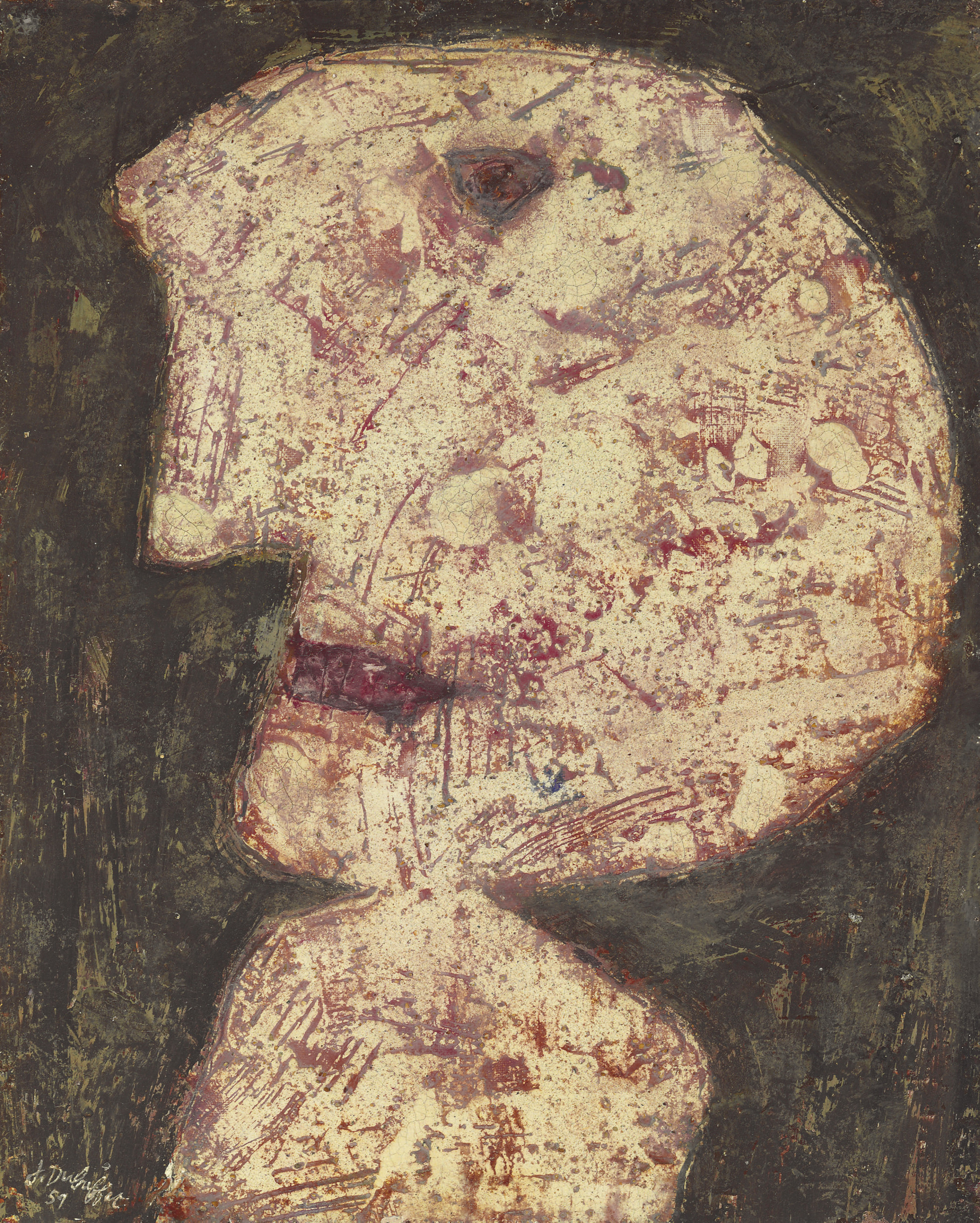 JEAN DUBUFFET (19011985) , Tête aux soufflures Christie's