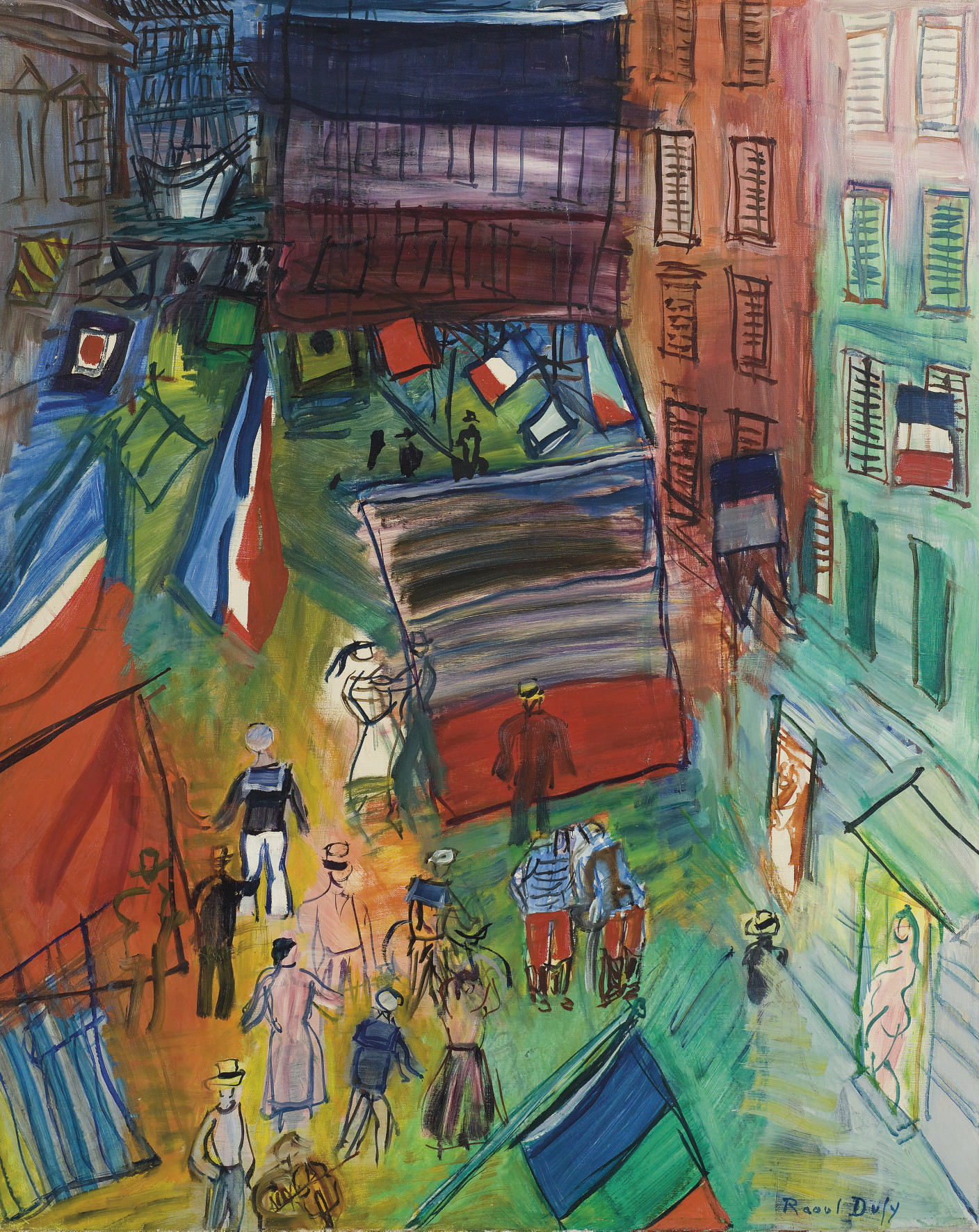 RAOUL DUFY (18771953) , Rue pavoisée au navire Christie's