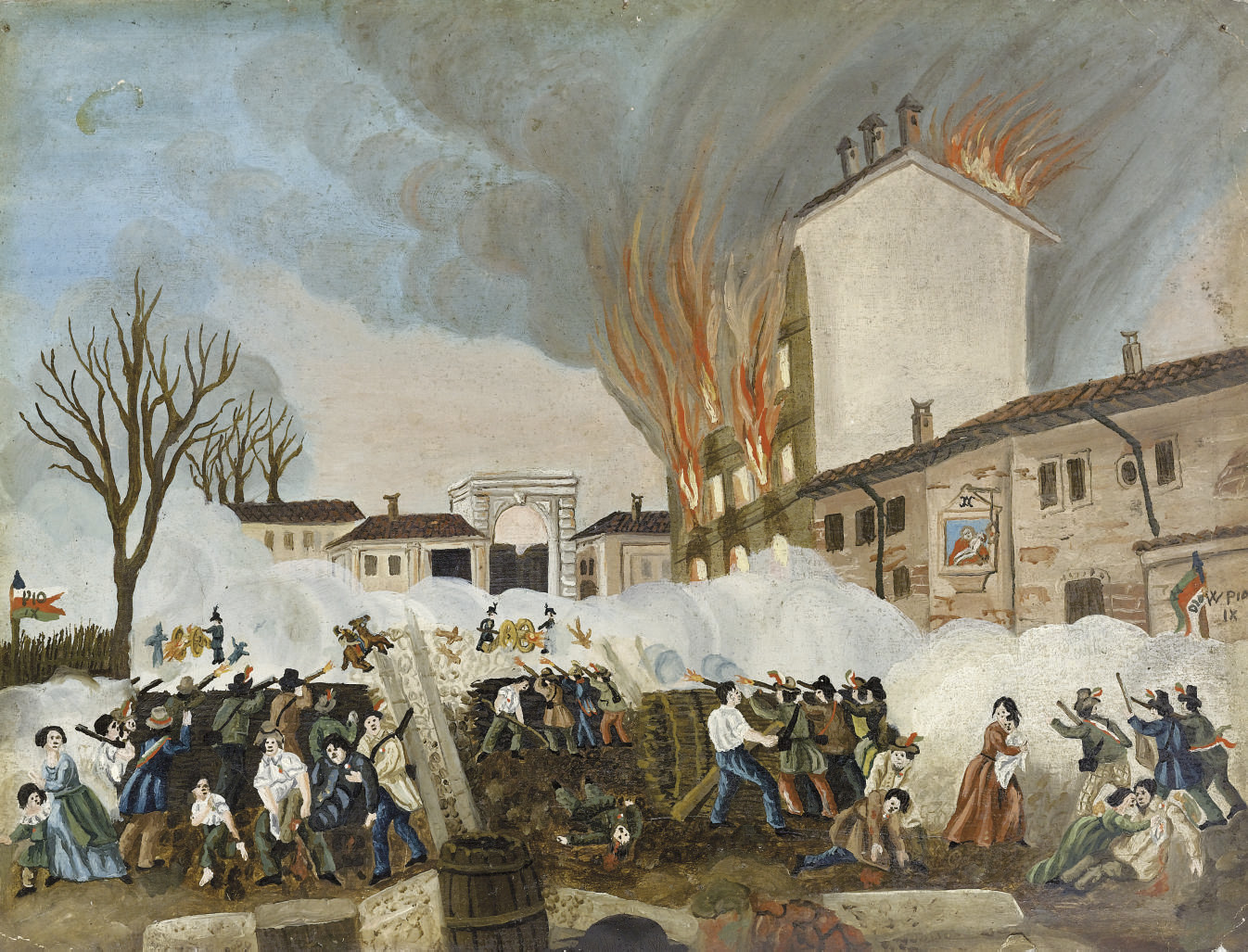 Scuola lombarda, secolo XIX , I Moti delle Cinque Giornate di Milano